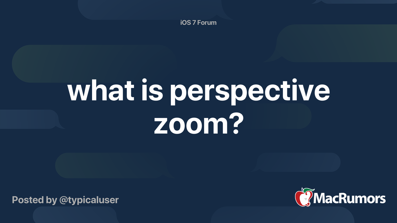 what is perspective zoom? MacRumors Forums