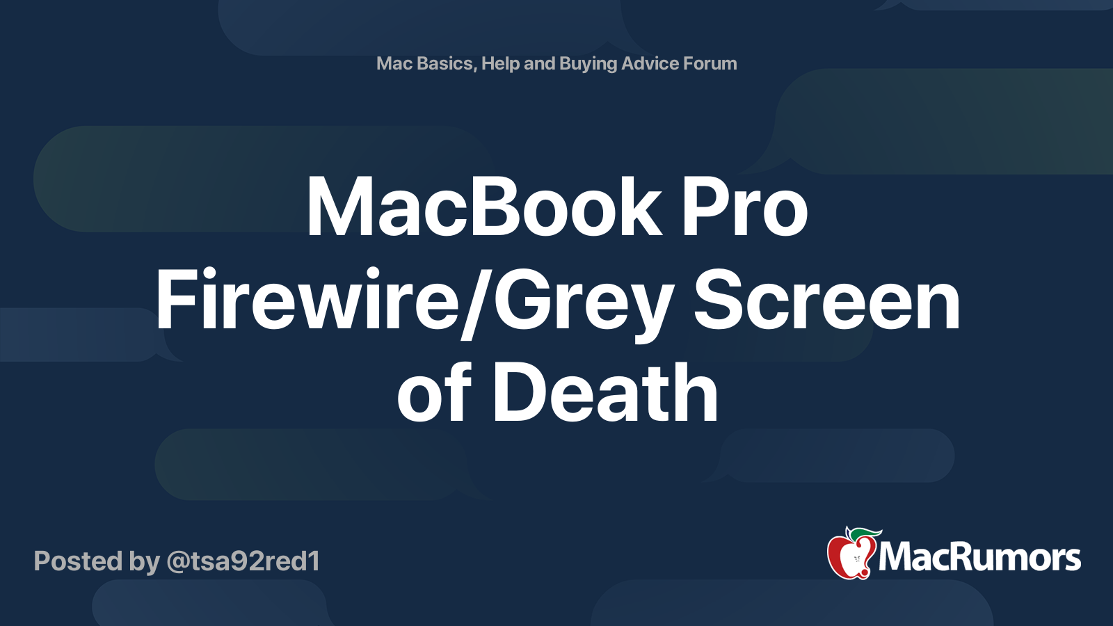 MacBook Pro Firewire/Grey Screen of Death MacRumors Forums