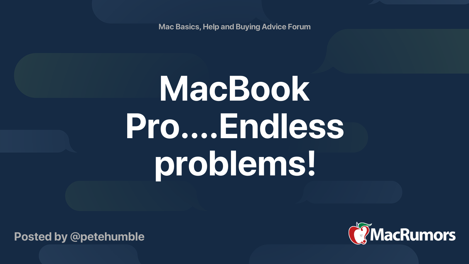 Macbook pro endless problems macrumors forums