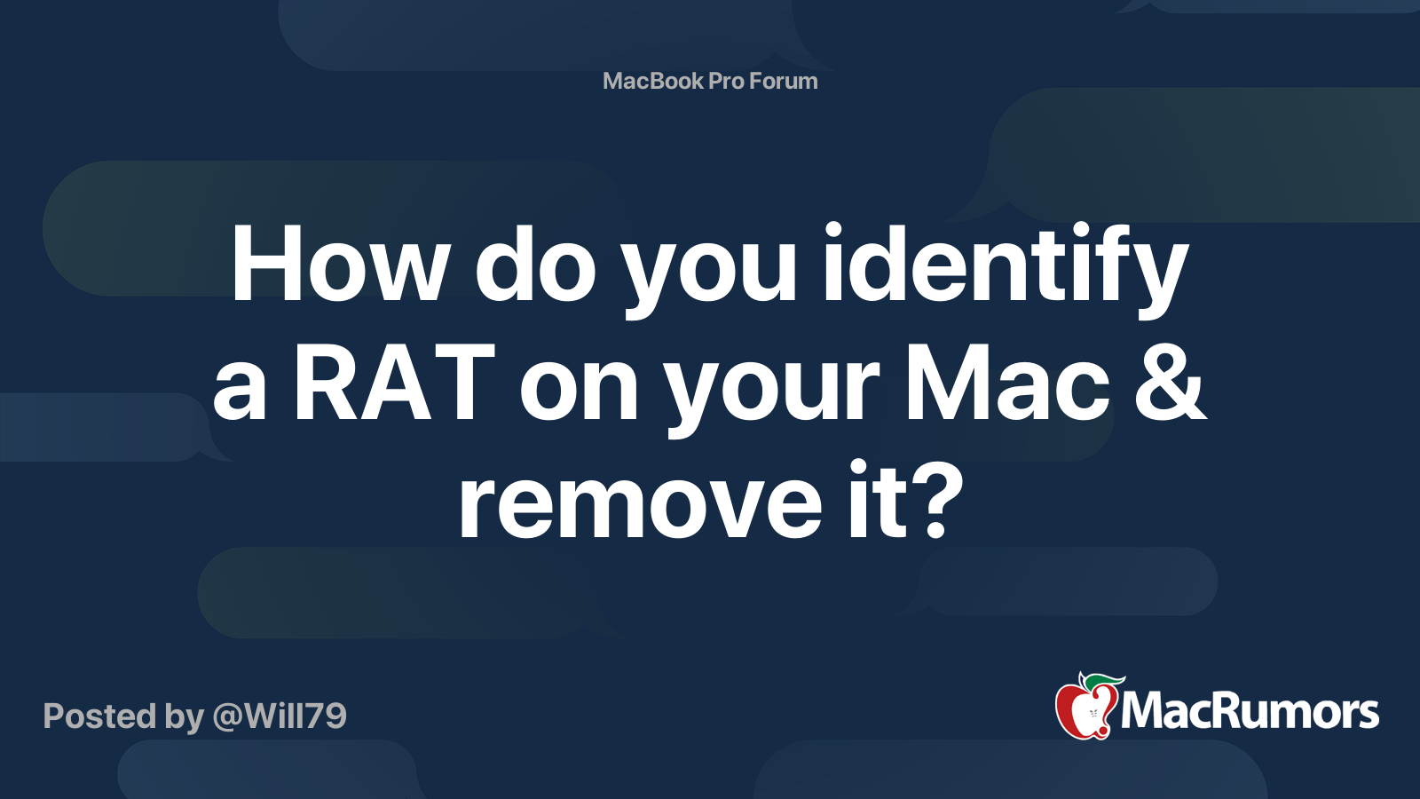 How do you identify a RAT on your Mac & remove it? | MacRumors Forums