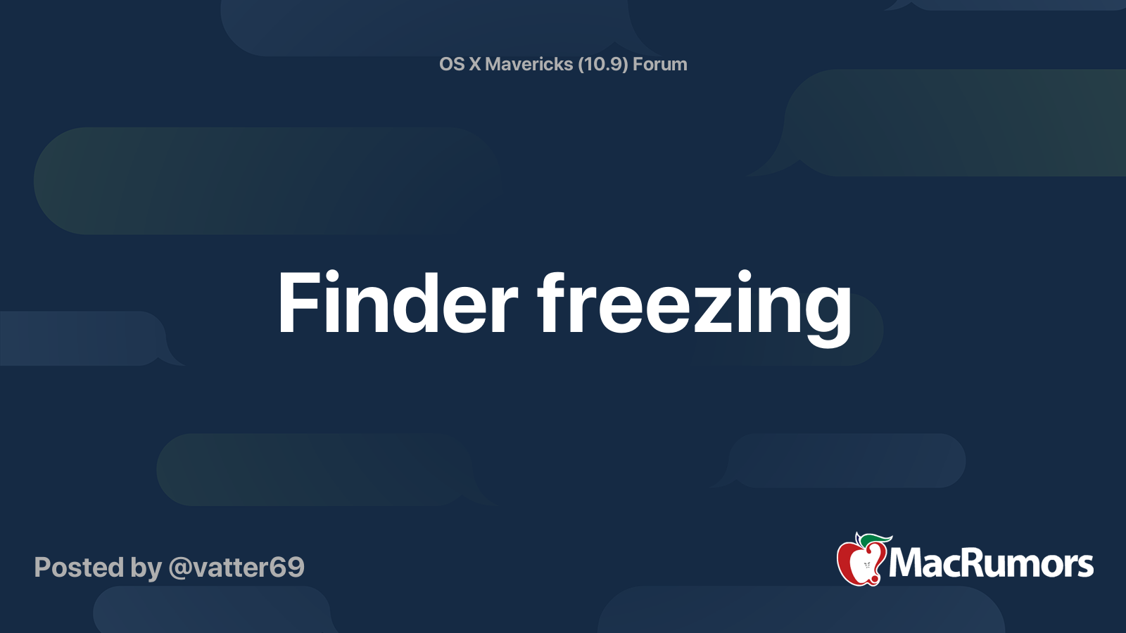 Finder Freezing MacRumors Forums