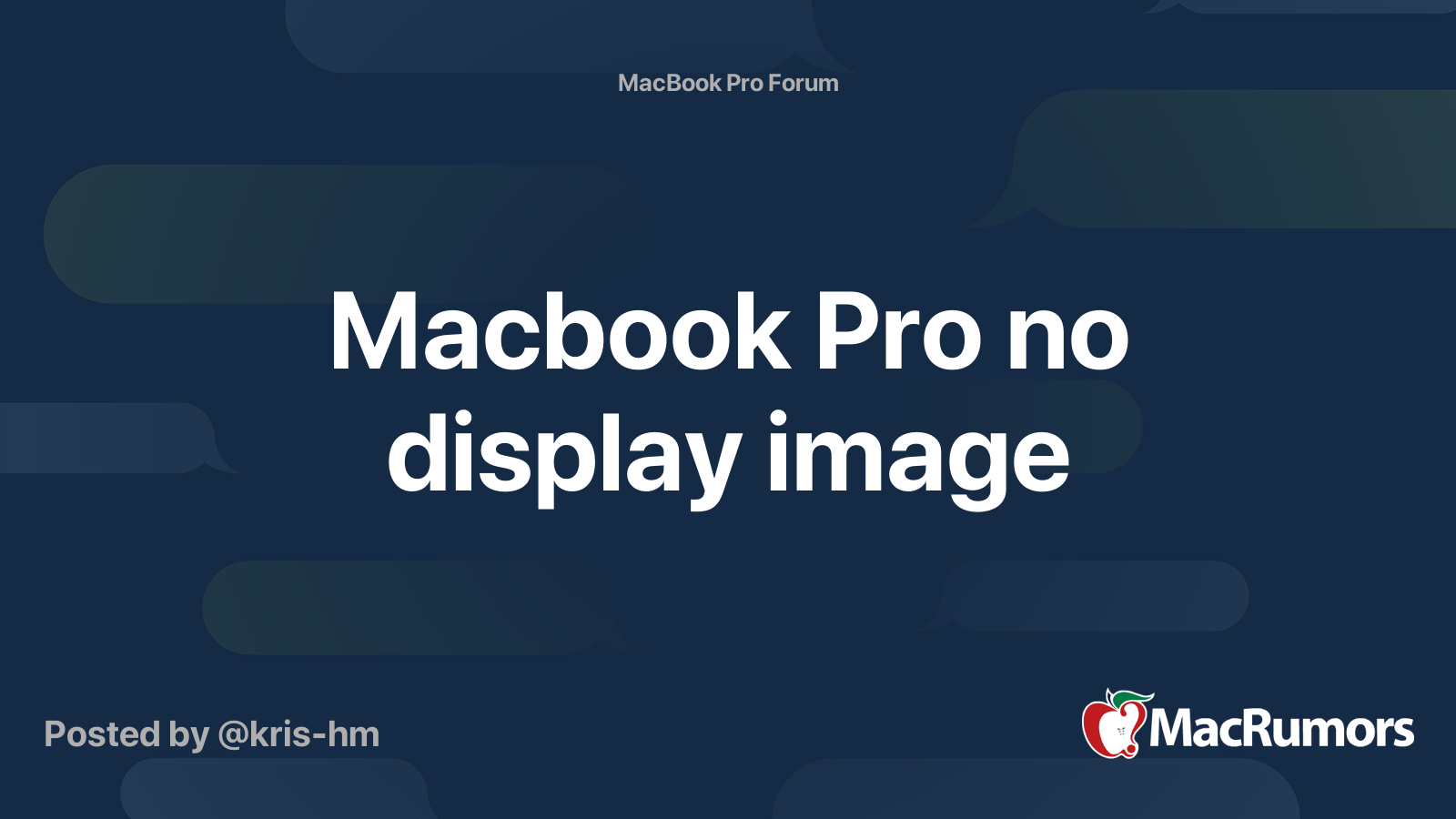 Macbook Pro no display image | MacRumors Forums