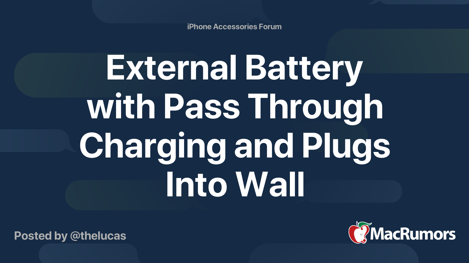 External Battery with Pass Through Charging and Plugs Into Wall