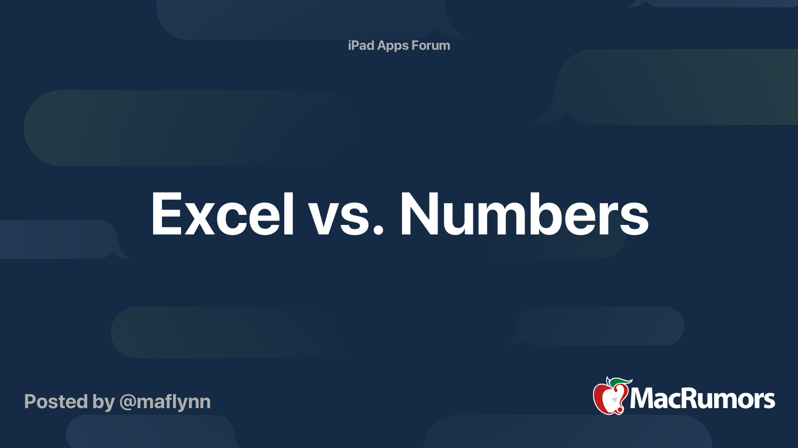 Excel vs numbers macrumors forums