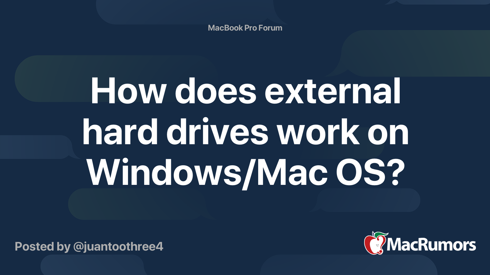 How does external hard drives work on Windows/Mac OS? MacRumors Forums