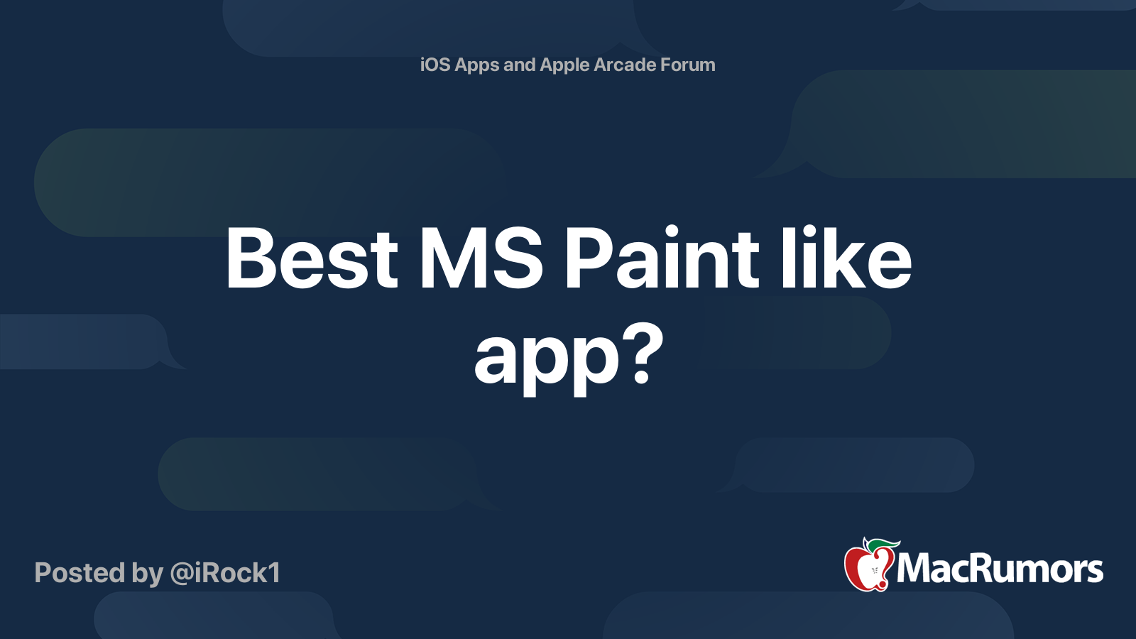 Best MS Paint like app? MacRumors Forums