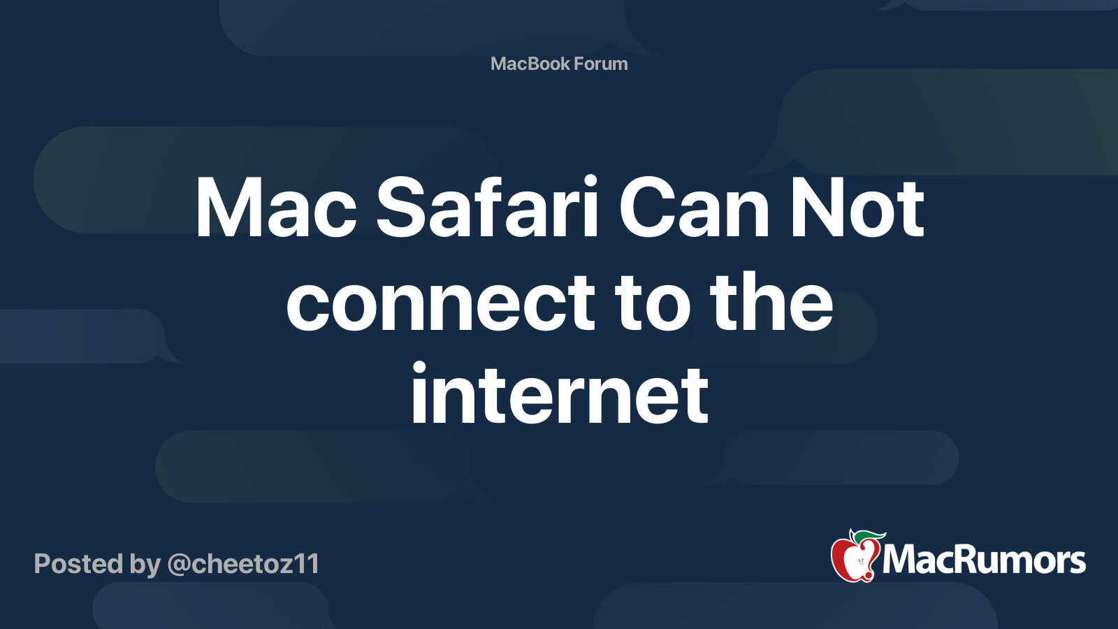 macbook air safari not connecting to internet