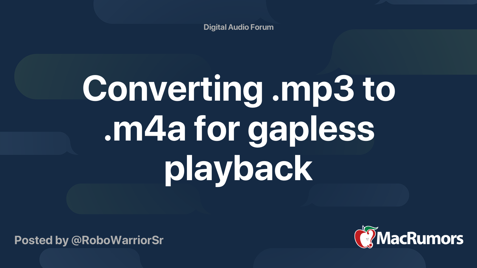 Converting .mp3 to .m4a for gapless playback MacRumors Forums