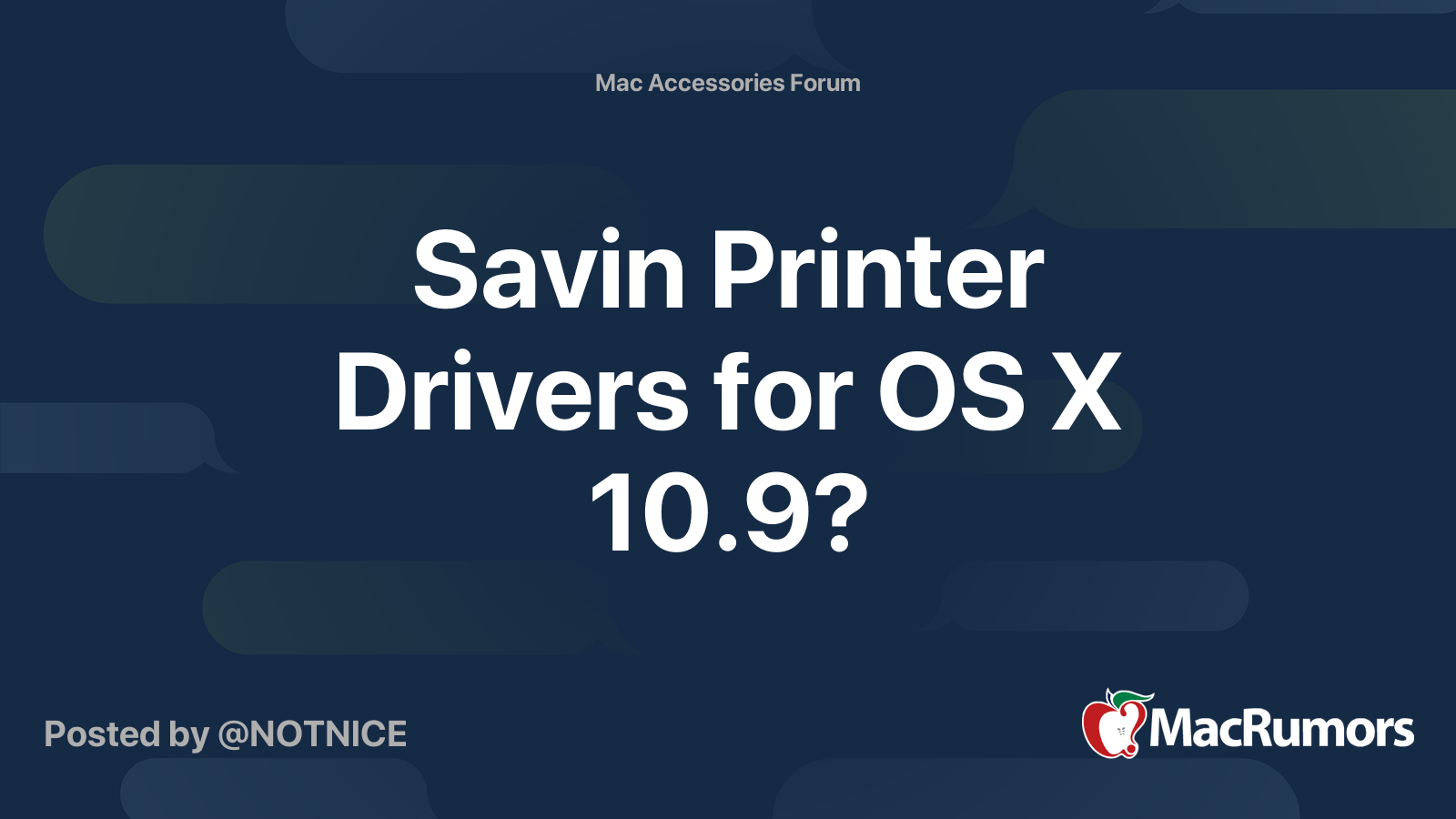 Savin Printer Drivers for OS X 10.9? MacRumors Forums