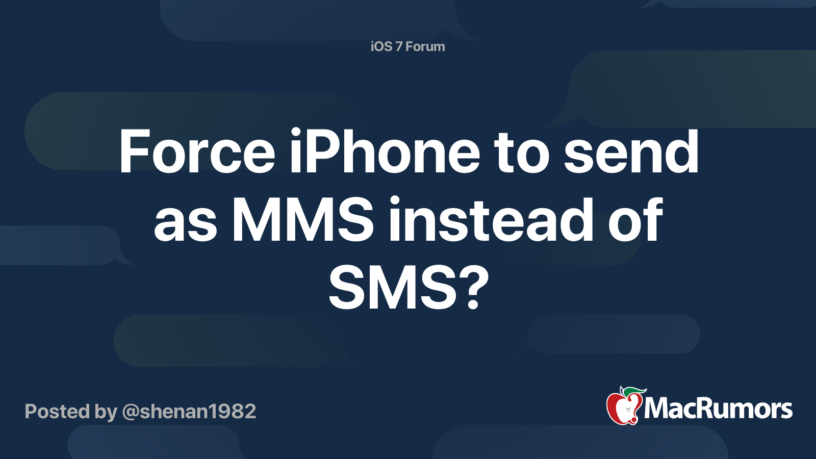 Force Iphone To Send As Mms Instead Of Sms Macrumors Forums
