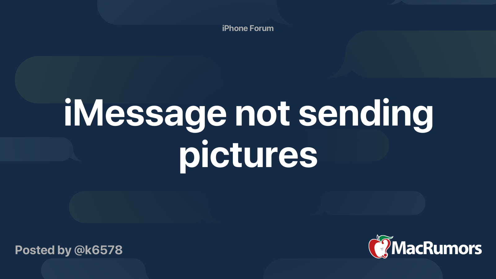 iMessage not sending pictures | MacRumors Forums