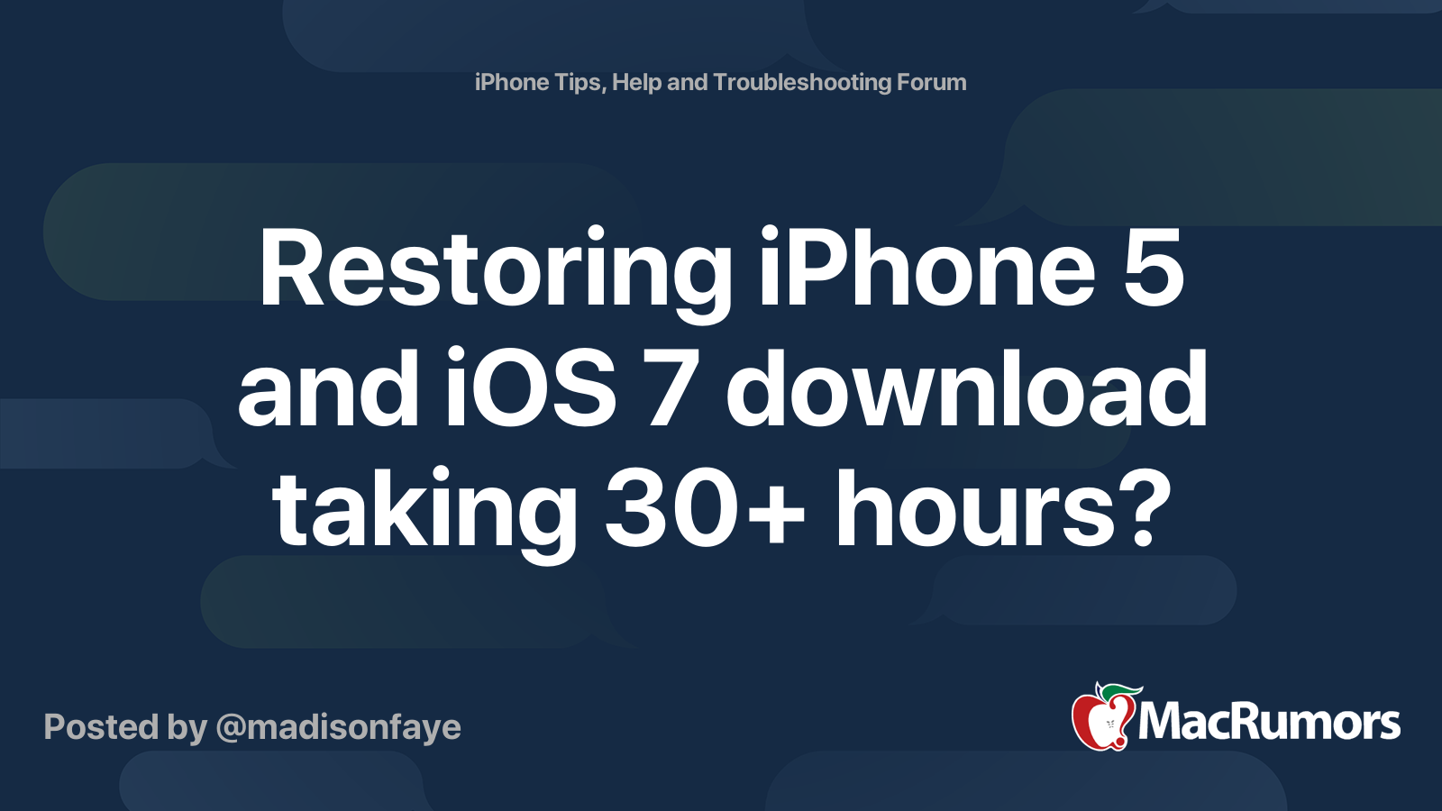 Restoring Iphone