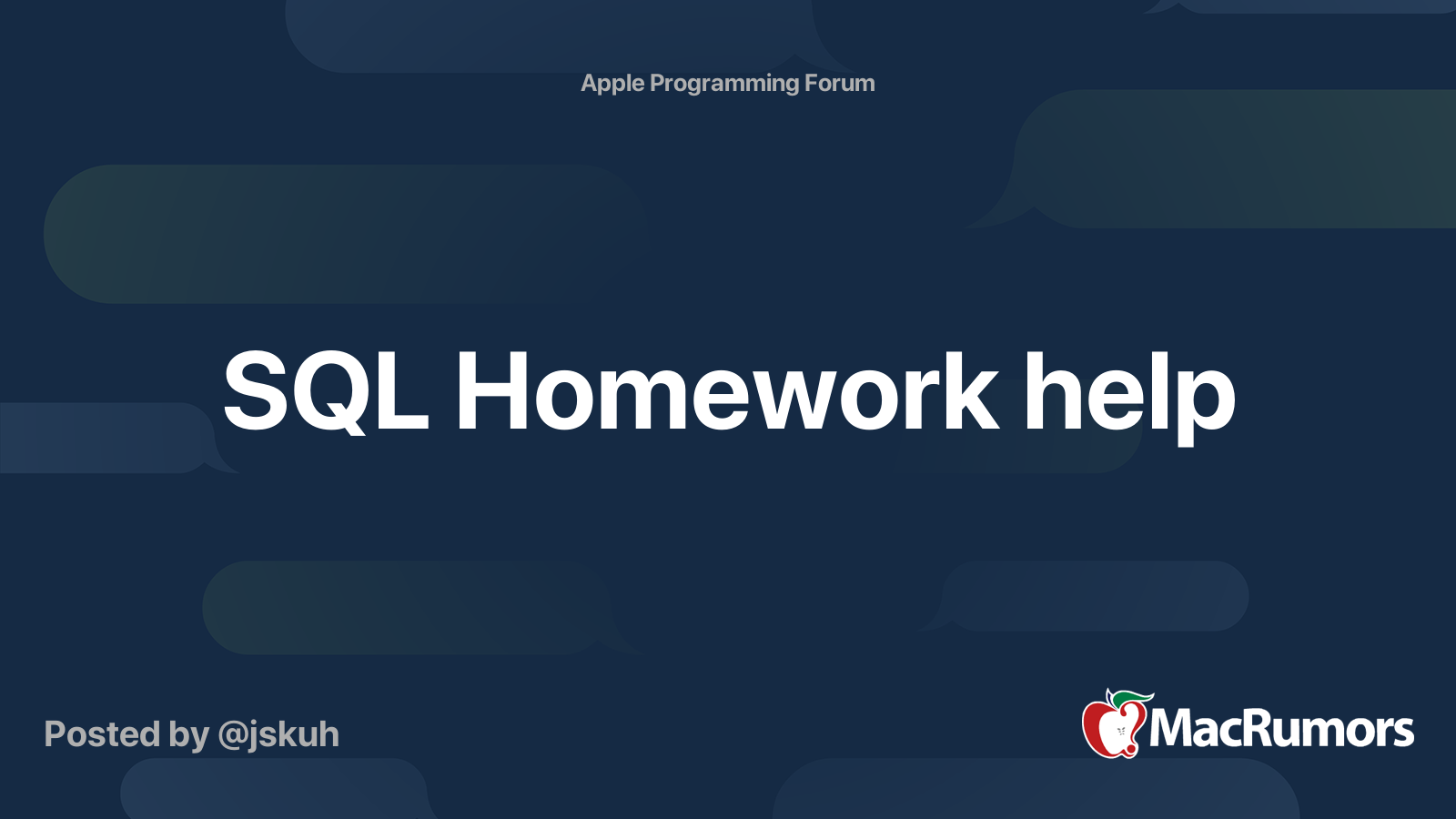 sql homework help