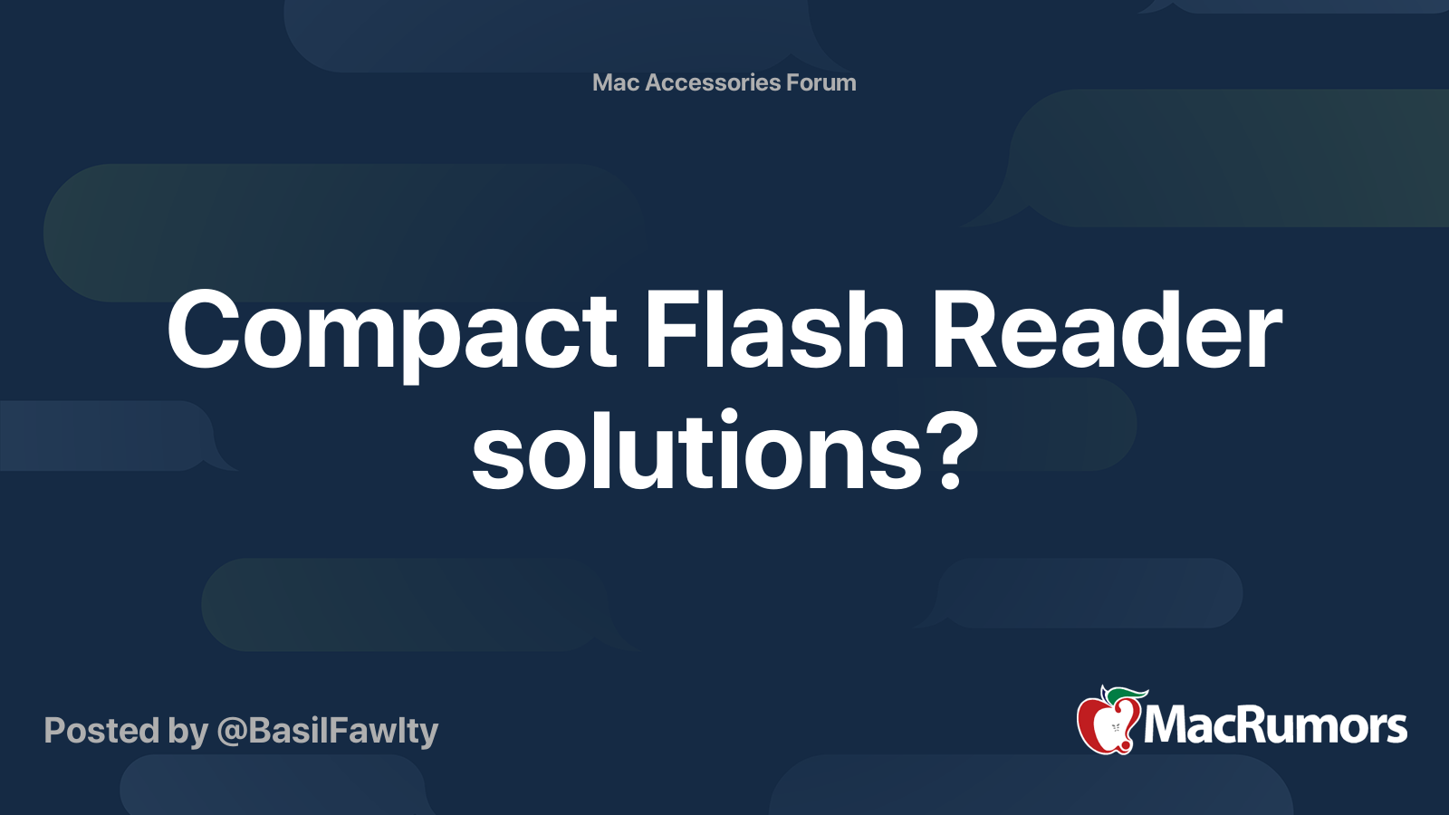 Compact Flash Reader solutions? MacRumors Forums