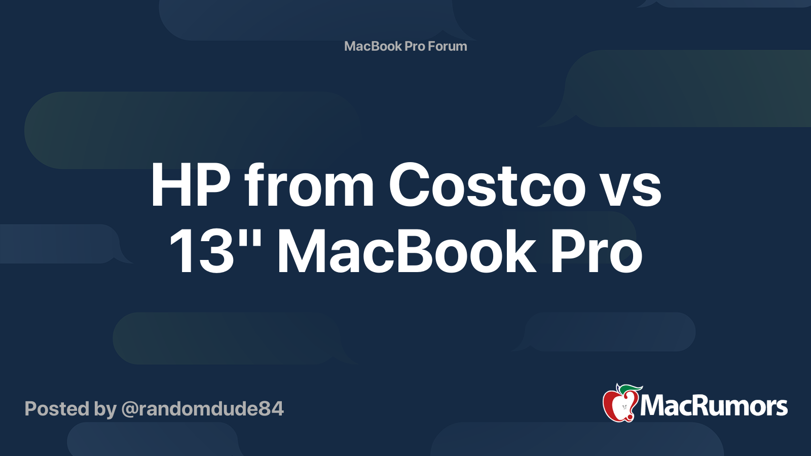 HP from Costco vs 13" MacBook Pro MacRumors Forums