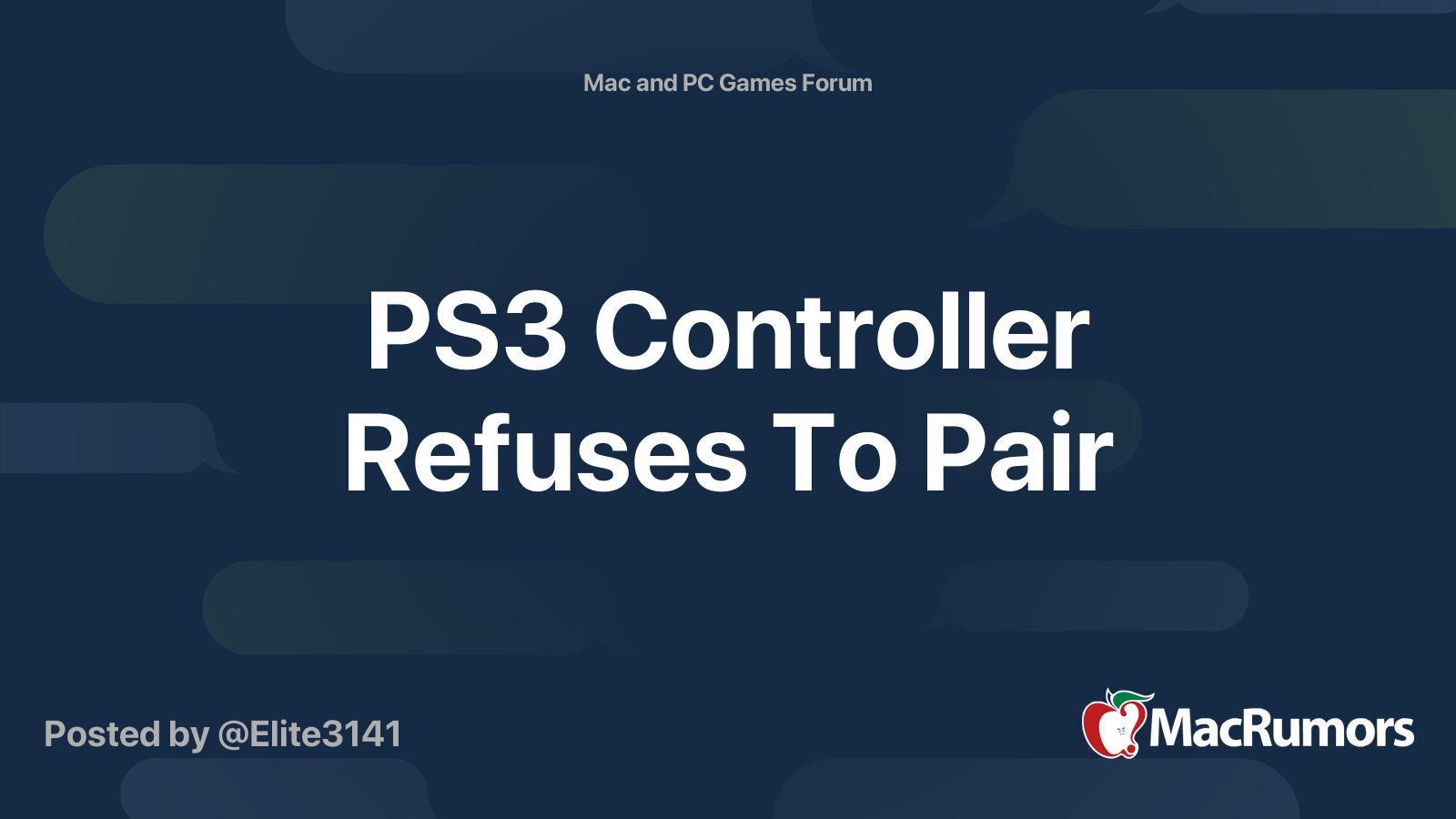 PS3 Controller Refuses To Pair | MacRumors Forums