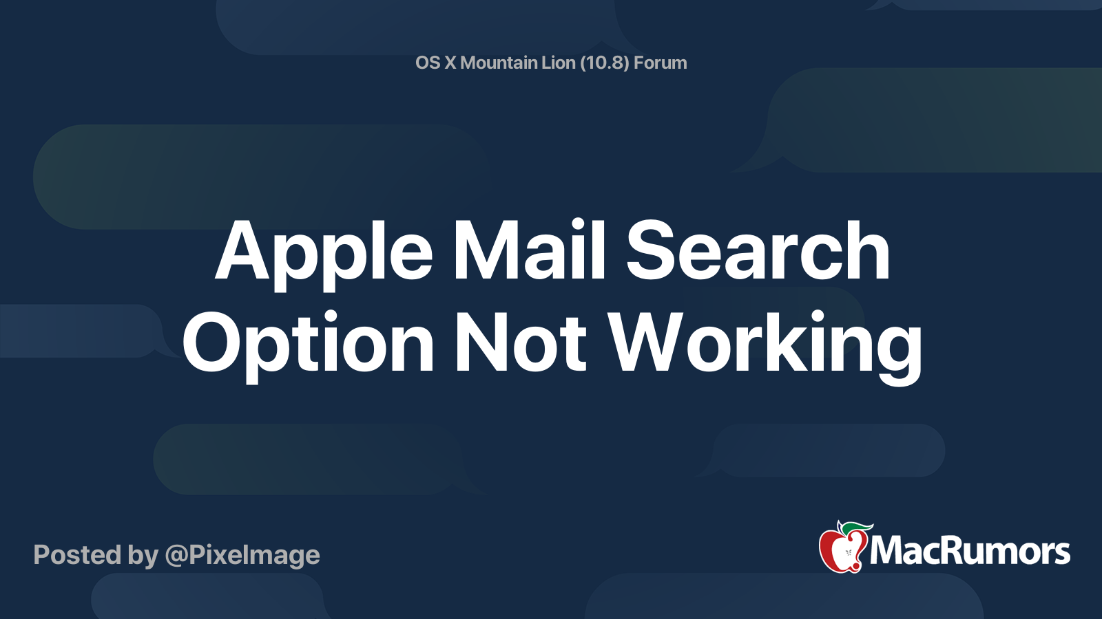 Apple Mail Search Option Not Working | MacRumors Forums