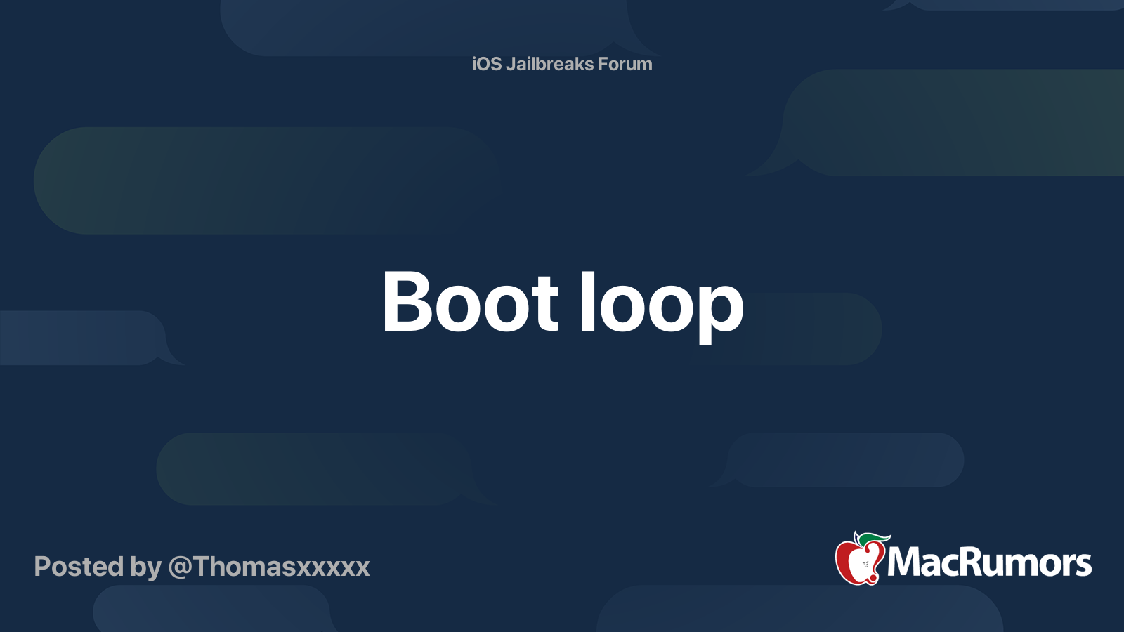 Boot loop MacRumors Forums