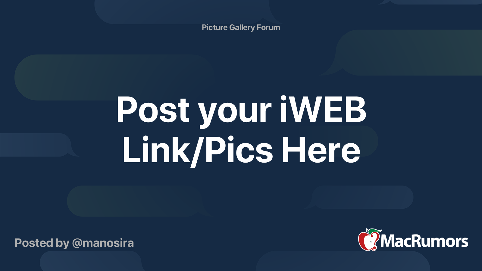 Post your iWEB Link/Pics Here | MacRumors Forums