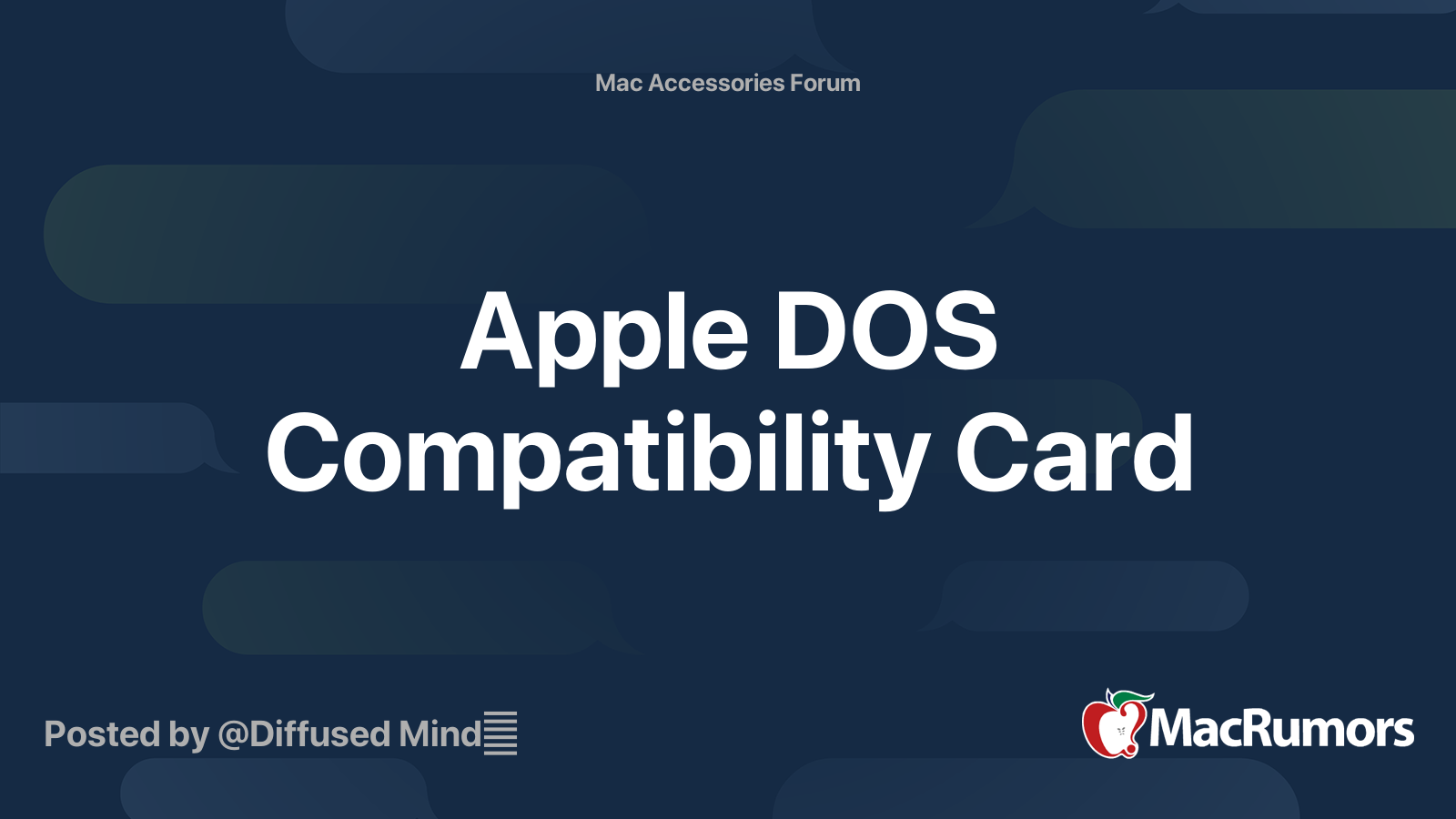 Apple DOS Compatibility Card MacRumors Forums