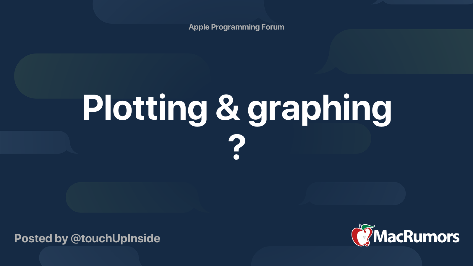 Plotting & graphing ? | MacRumors Forums