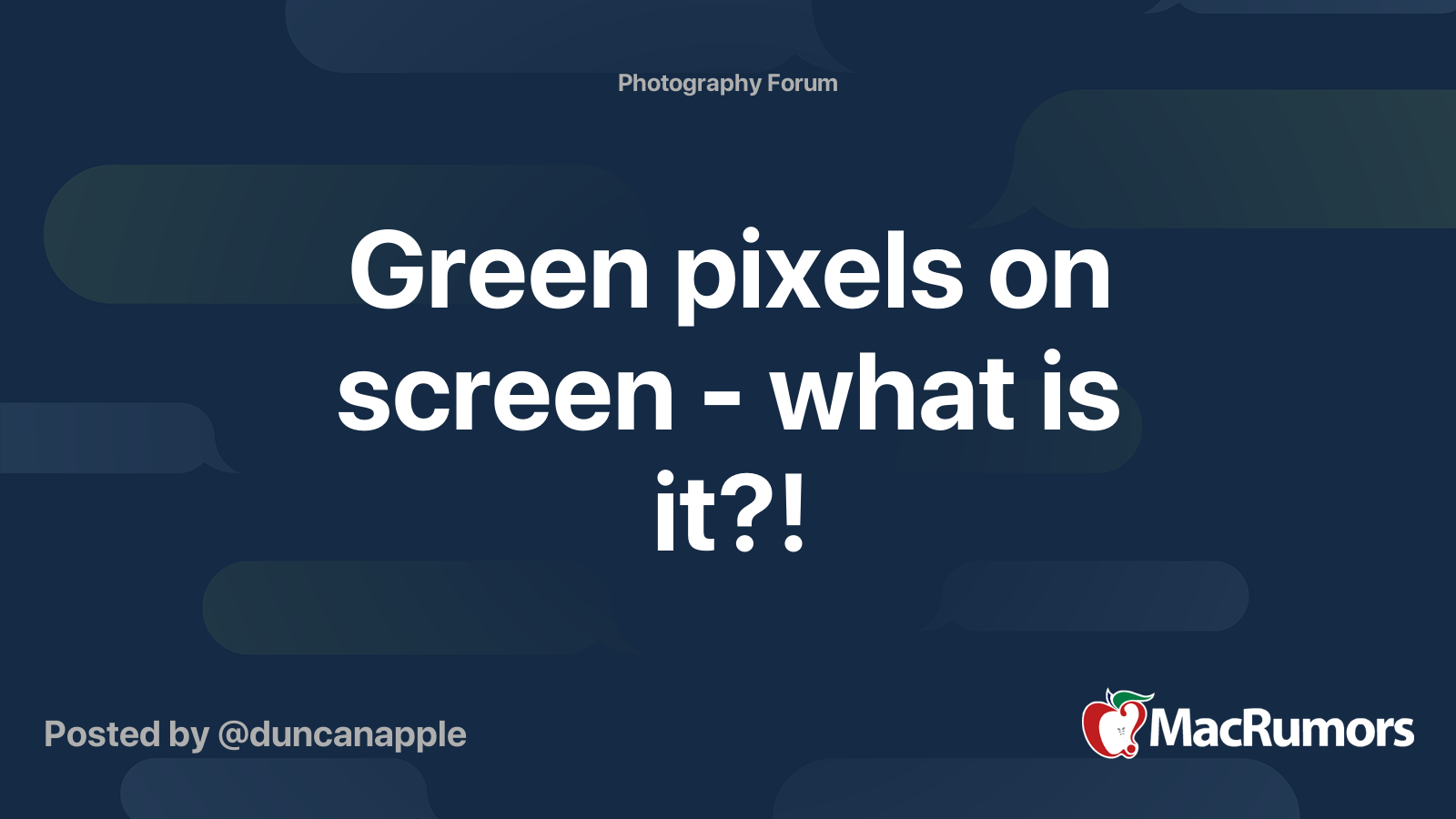 Green pixels on screen what is it?! MacRumors Forums