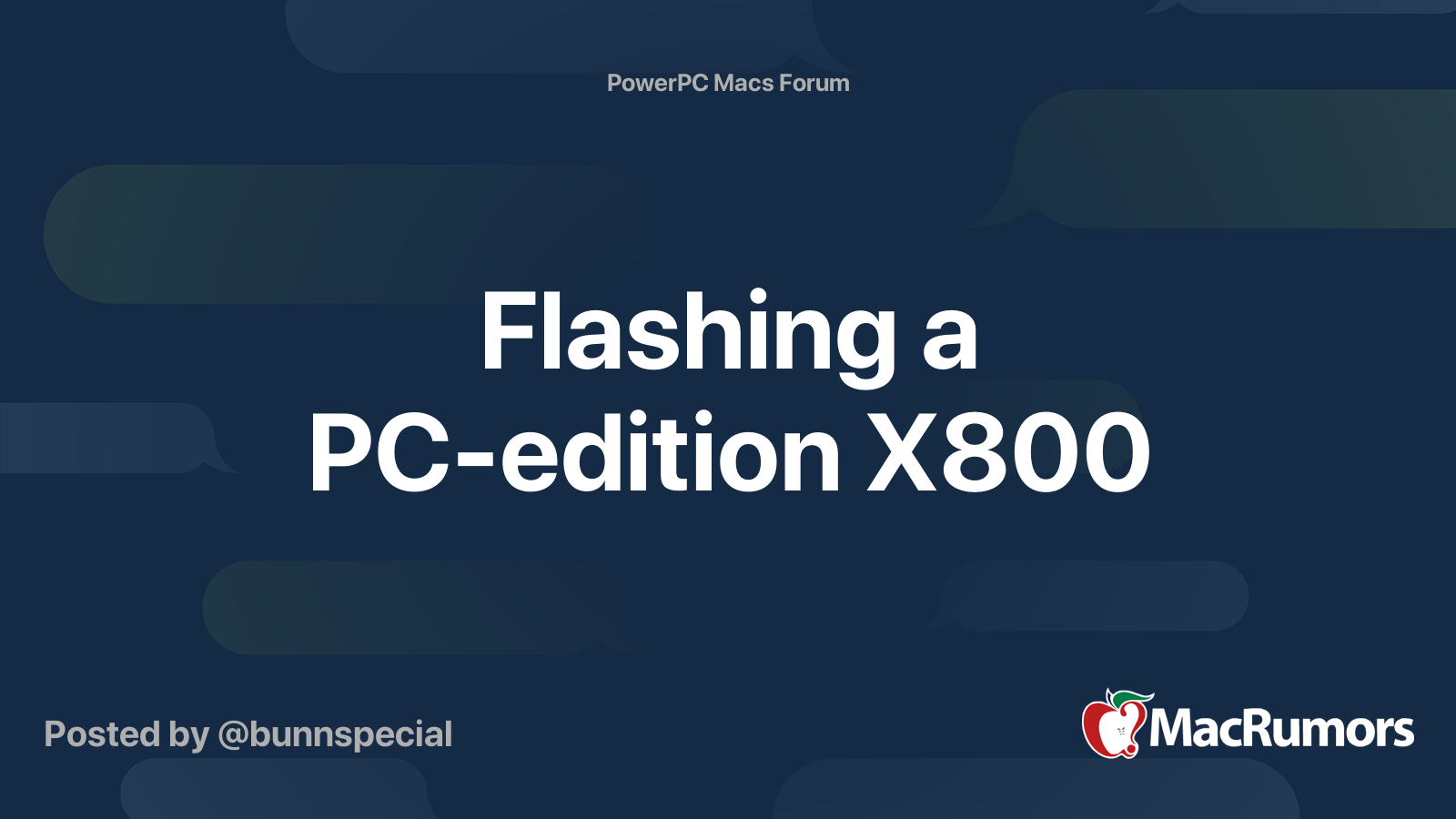 Flashing a PC-edition X800 | MacRumors Forums