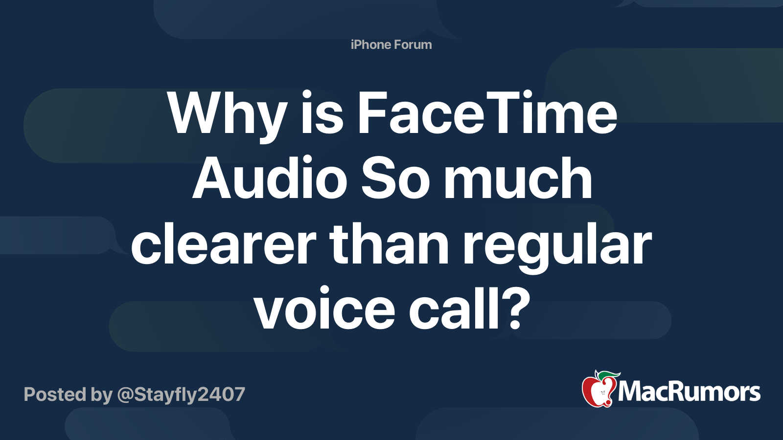 Why is FaceTime Audio So much clearer than regular voice call