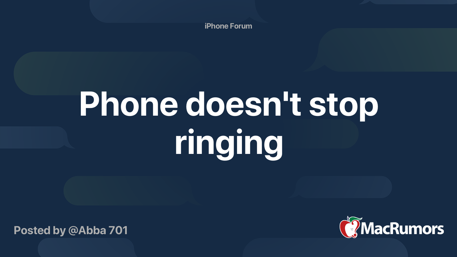 Phone doesn't stop ringing | MacRumors Forums