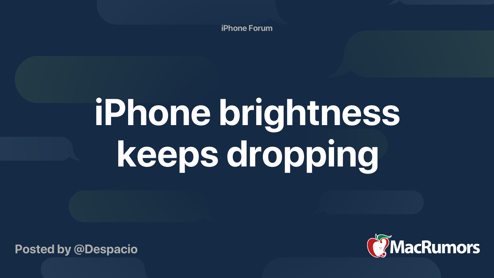 iPhone brightness keeps dropping | MacRumors Forums