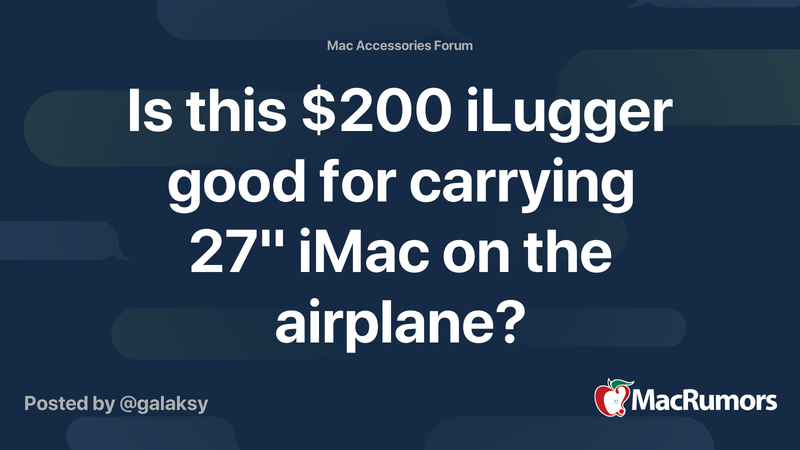 Is this 200 iLugger good for carrying 27'' iMac on the airplane