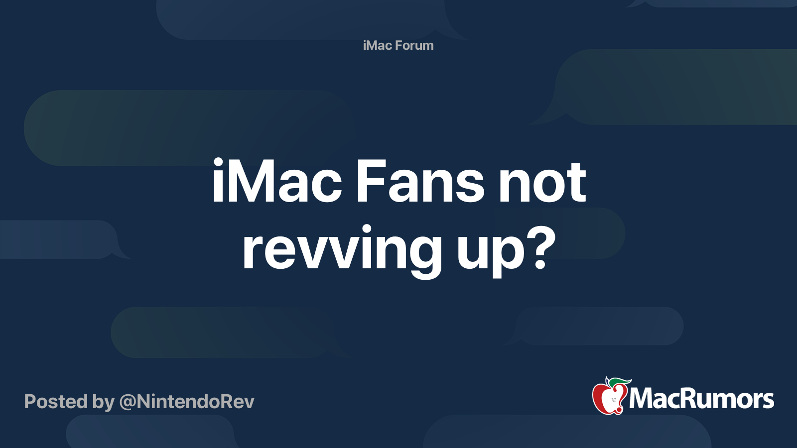 iMac Fans not revving up? MacRumors Forums
