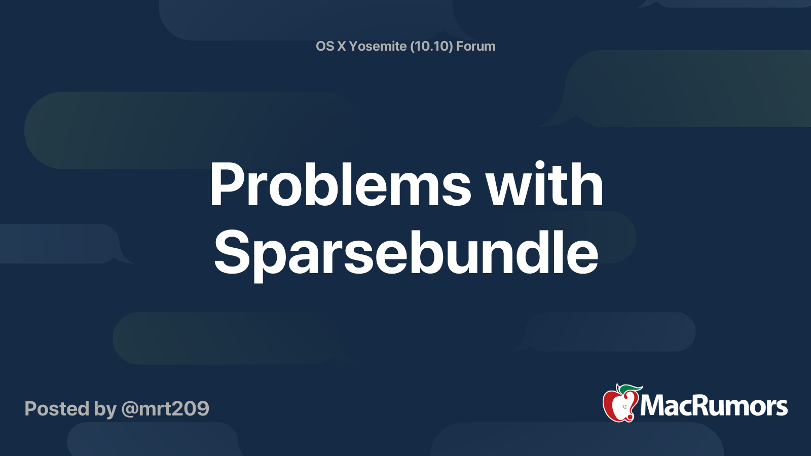 Problems with Sparsebundle | MacRumors Forums