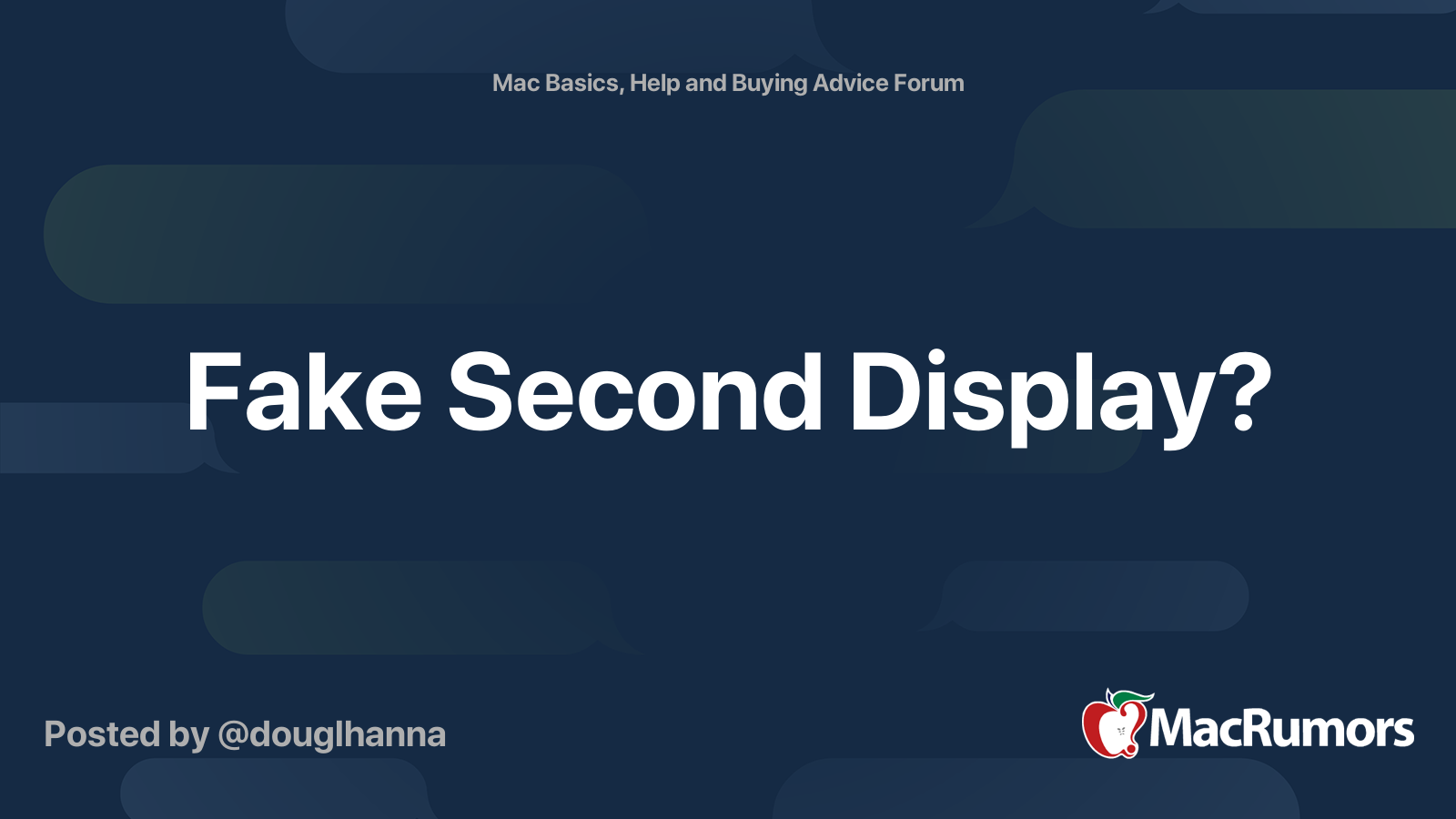 Fake Second Display? | MacRumors Forums