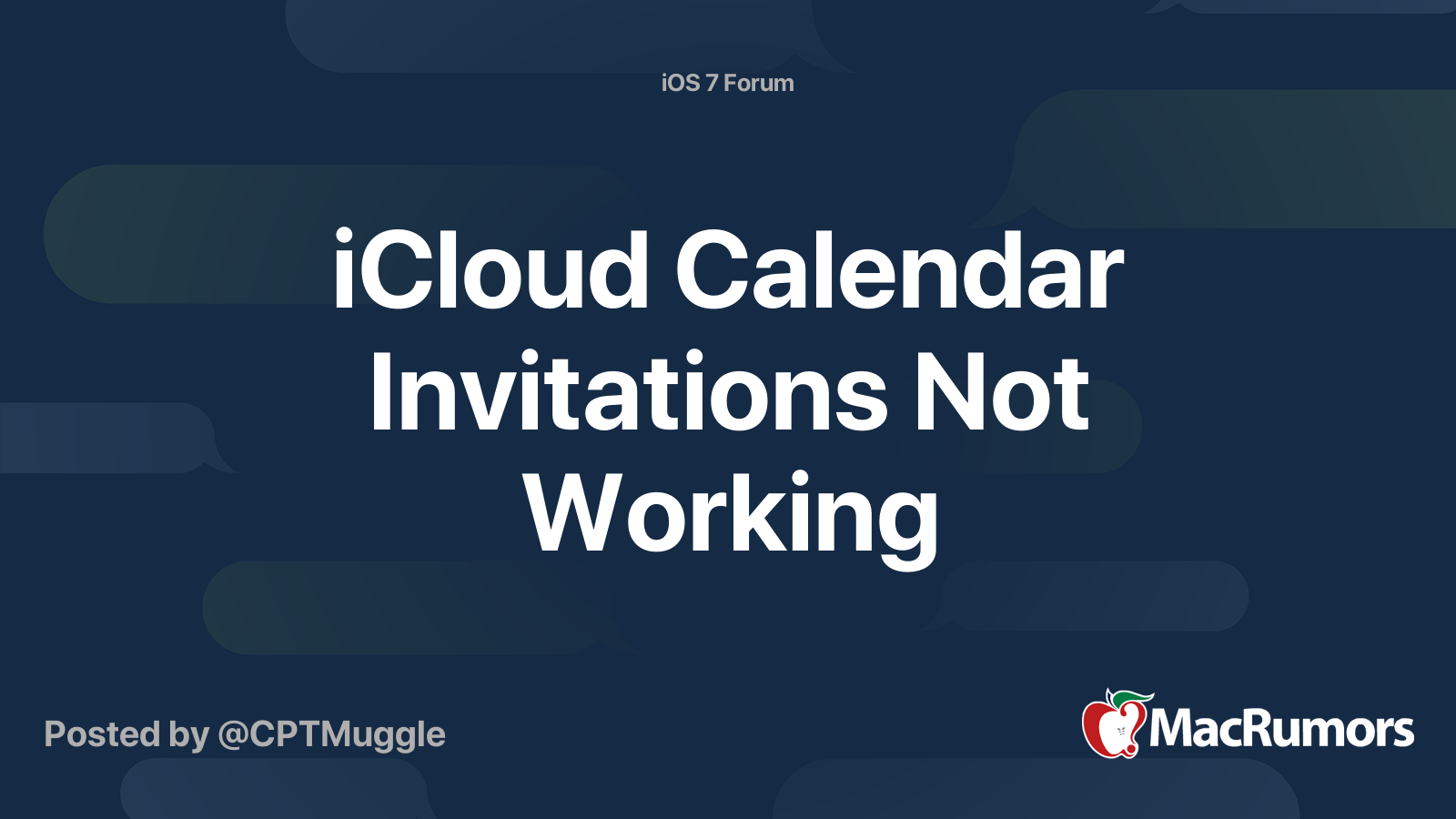 iCloud Calendar Invitations Not Working MacRumors Forums