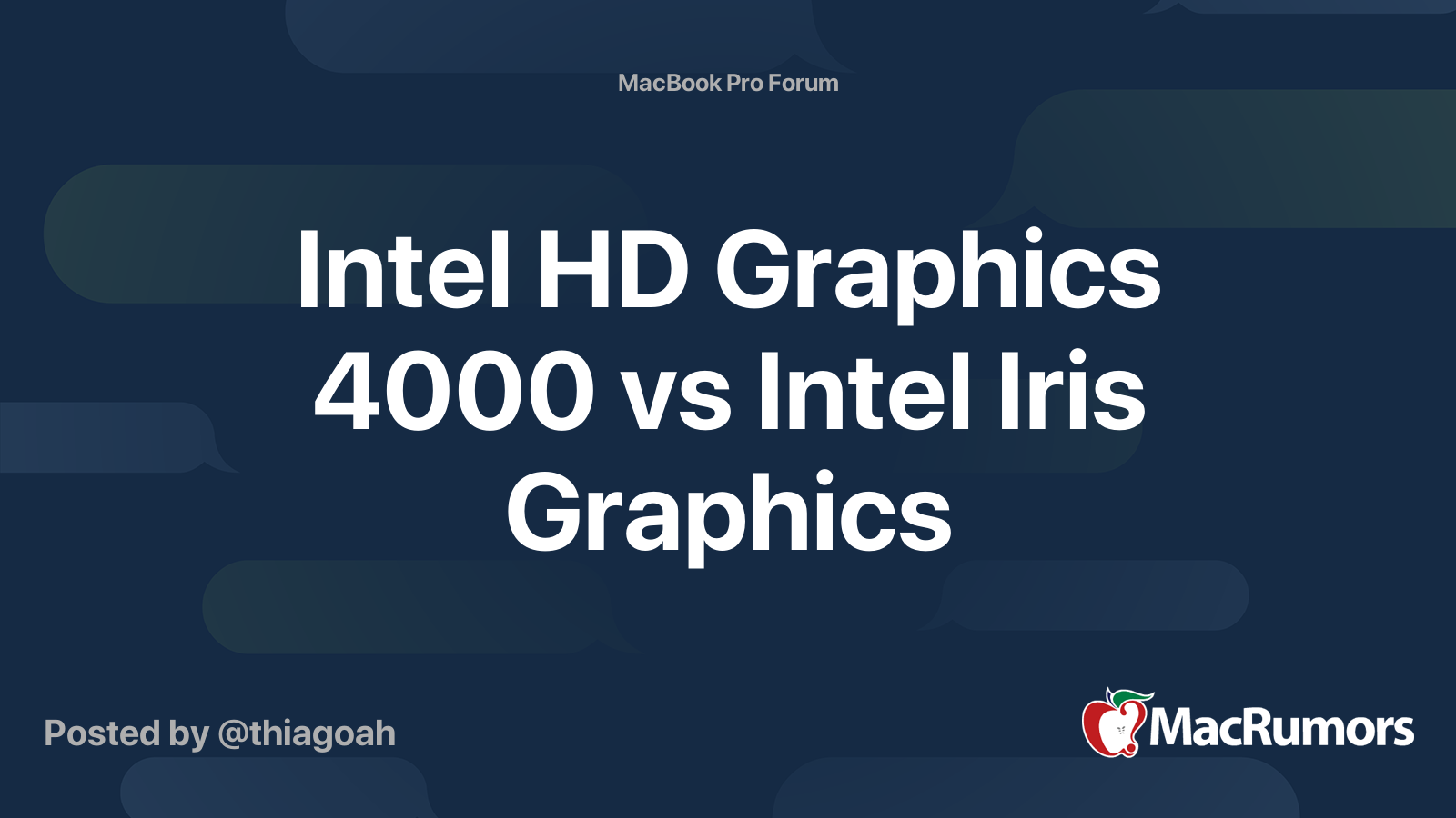 Intel Hd Graphics 4000 Vs Intel Iris Graphics Macrumors Forums