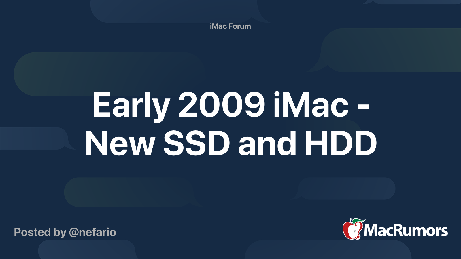 Early 2009 hot sale imac ssd