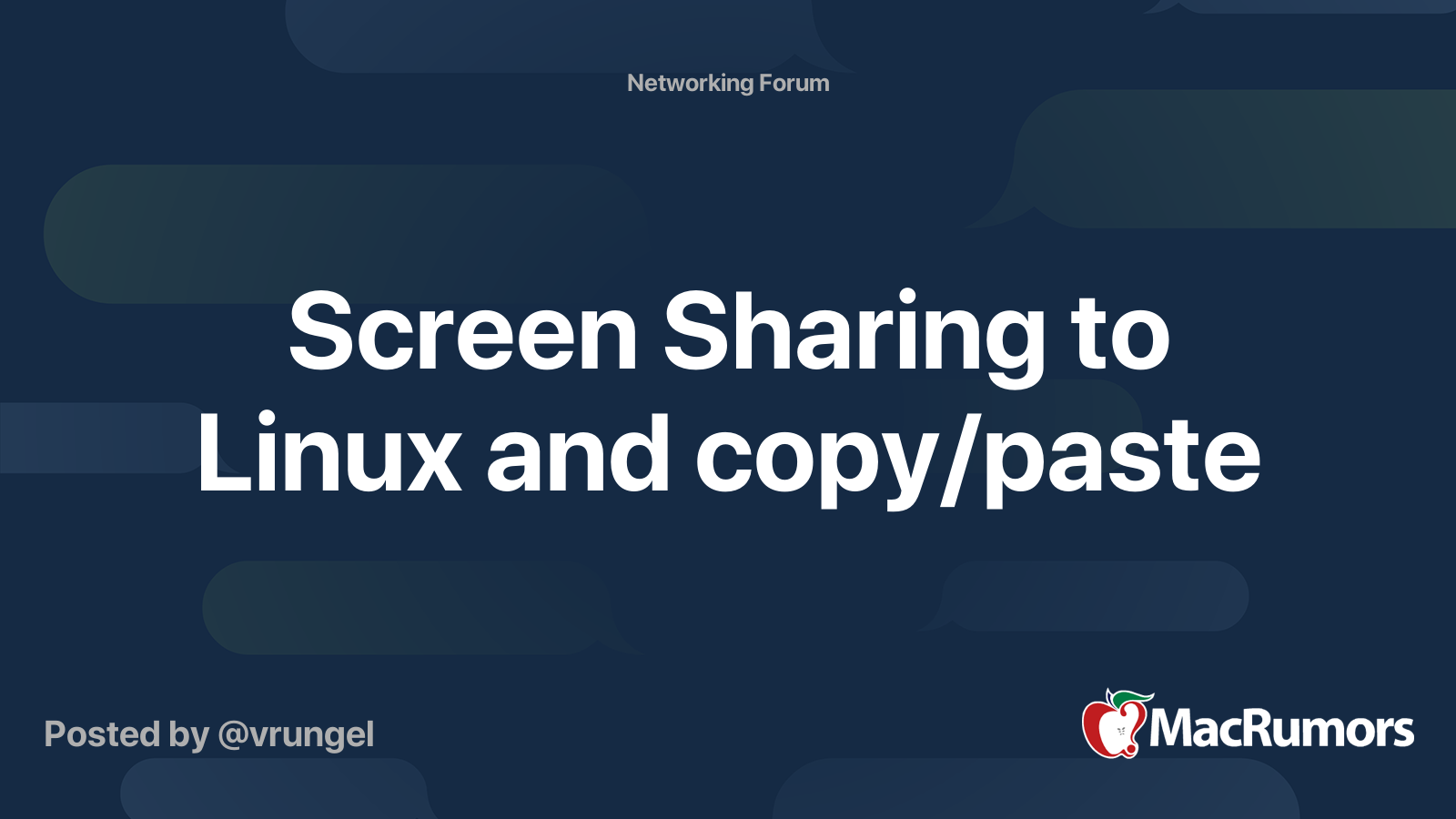 Screen Sharing to Linux and copy/paste MacRumors Forums