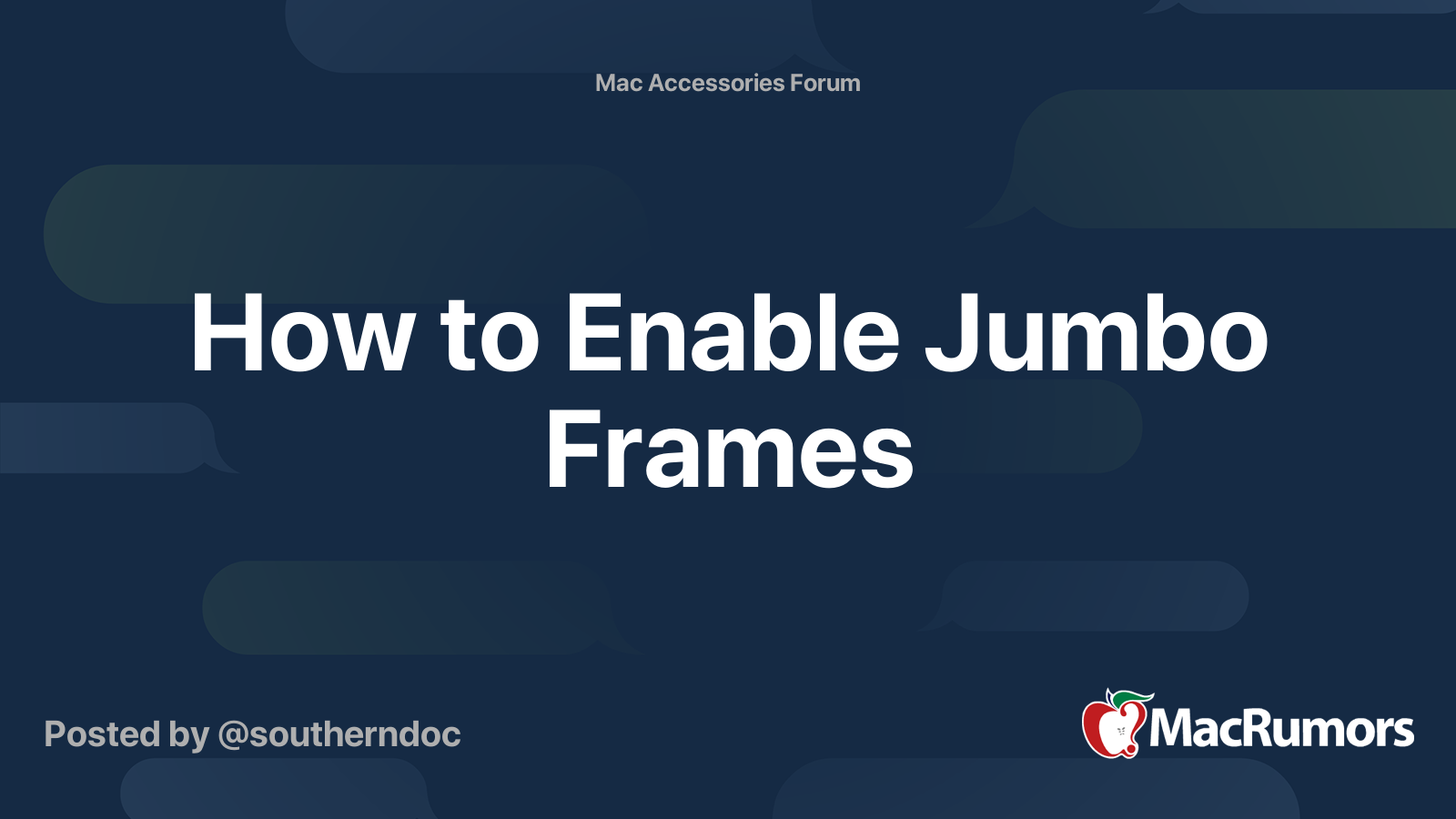 How to Enable Jumbo Frames MacRumors Forums