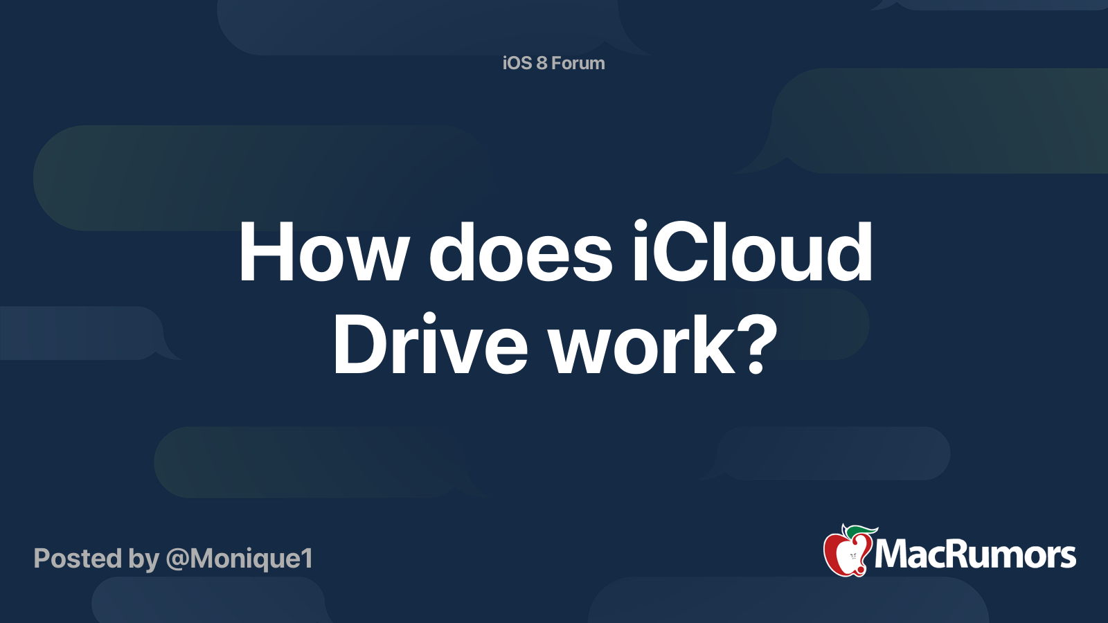 How does iCloud Drive work? MacRumors Forums