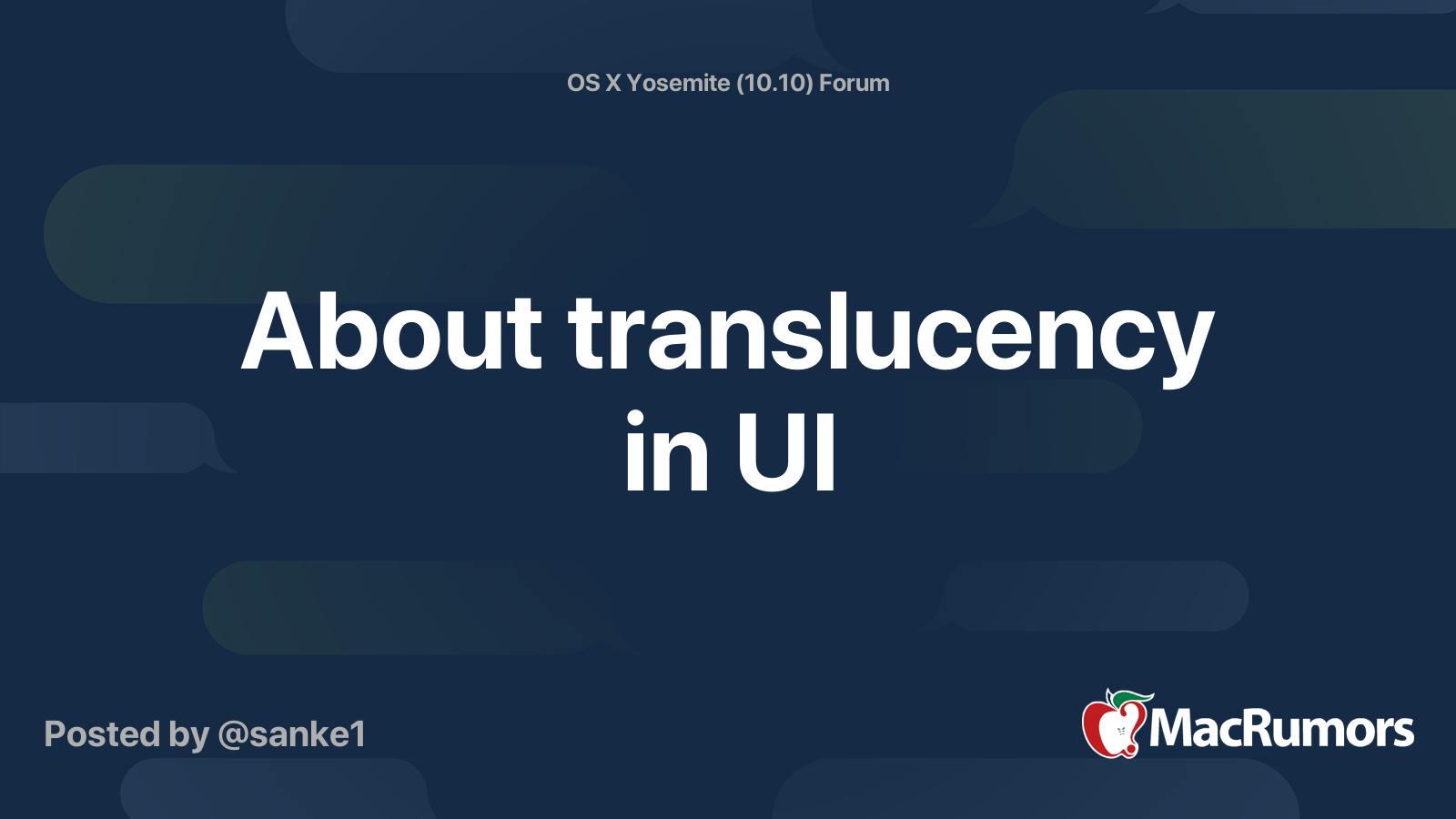 About translucency in UI | MacRumors Forums