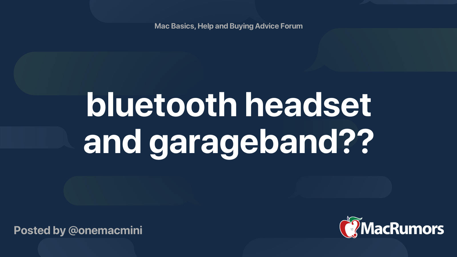 bluetooth headset and garageband MacRumors Forums