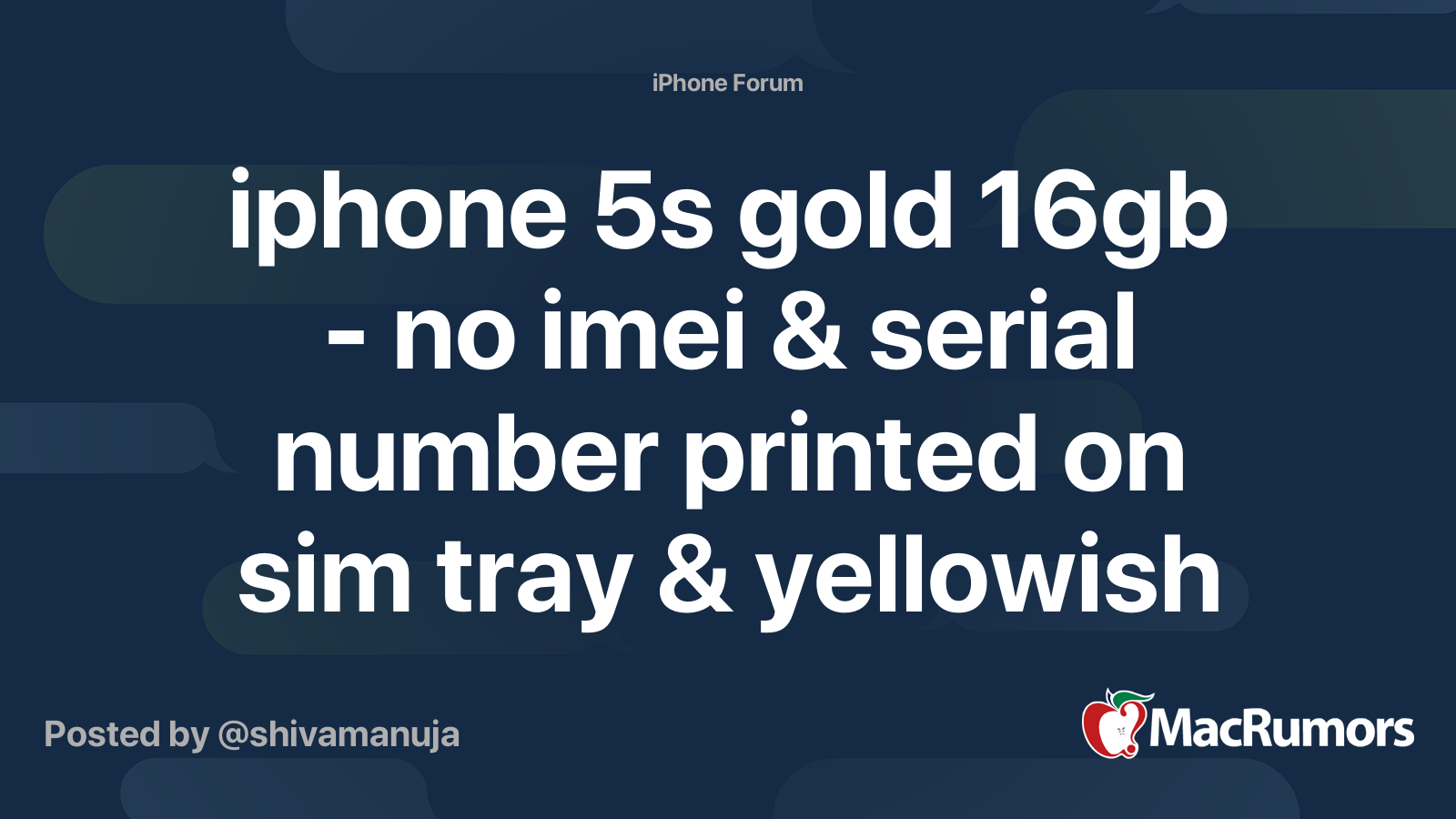 iphone 5s gold 16gb - no imei & serial number printed on sim tray &  yellowish screen. | MacRumors Forums