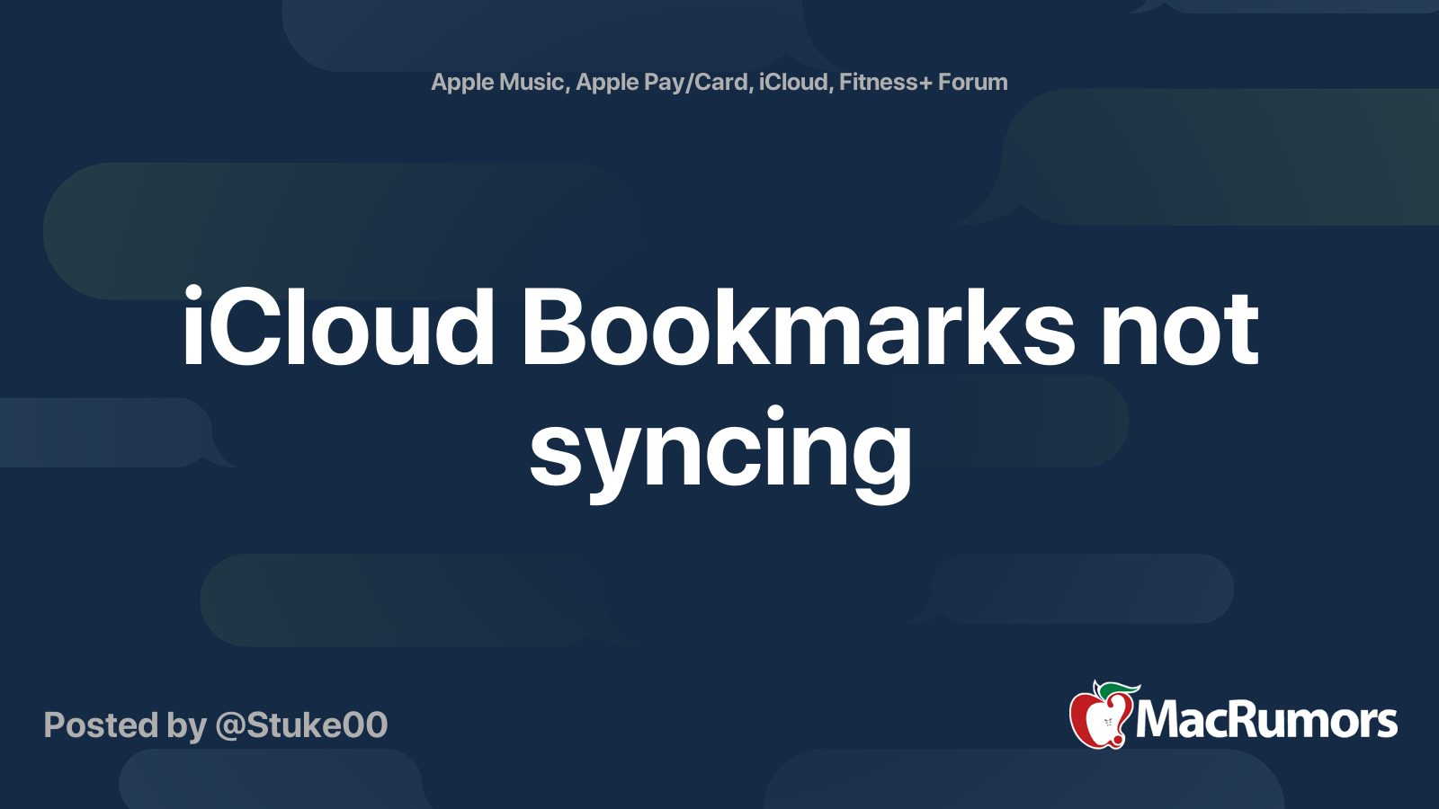 iCloud Bookmarks not syncing MacRumors Forums