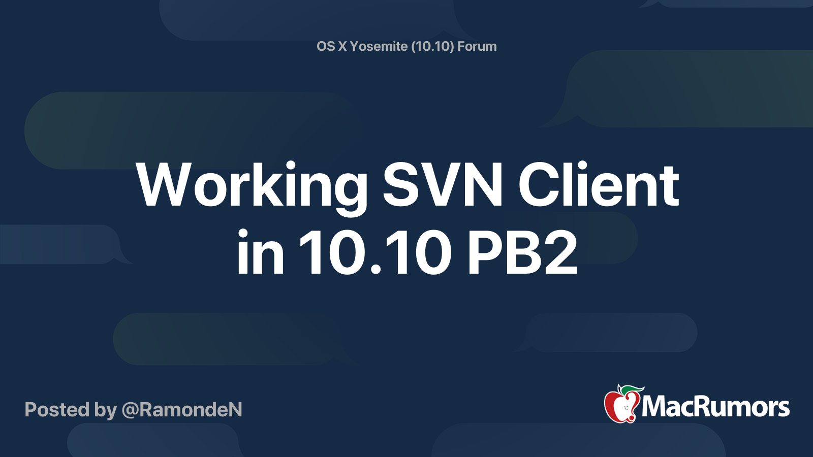 Svn client for mac yosemite high sierra