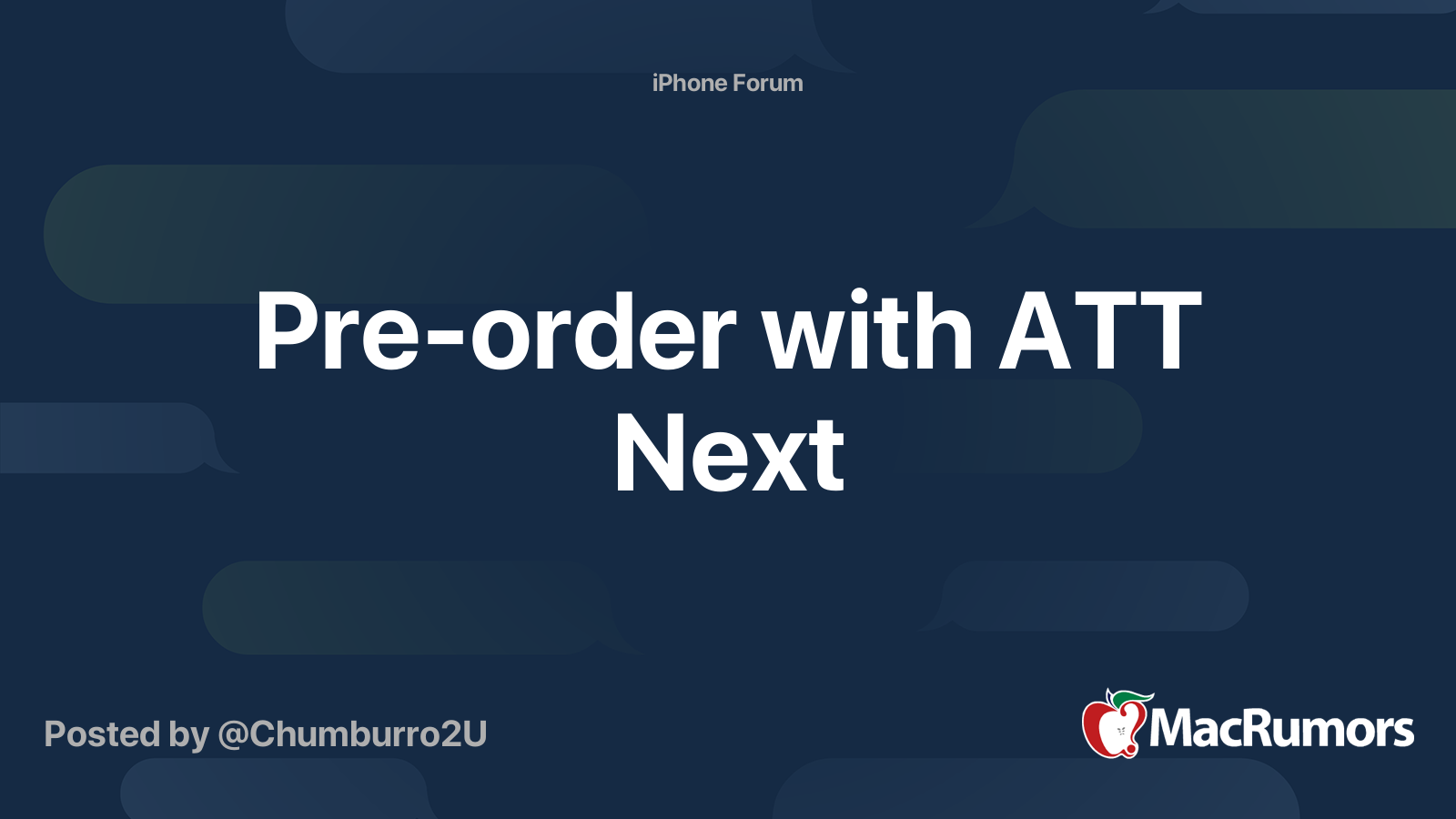 Pre-order with ATT Next | MacRumors Forums