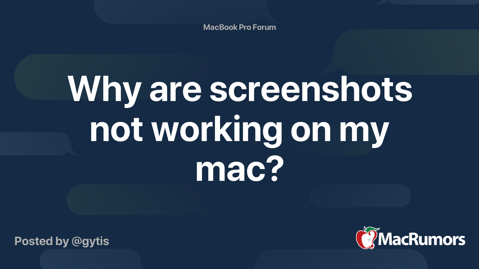 Why are screenshots not working on my mac? | MacRumors Forums