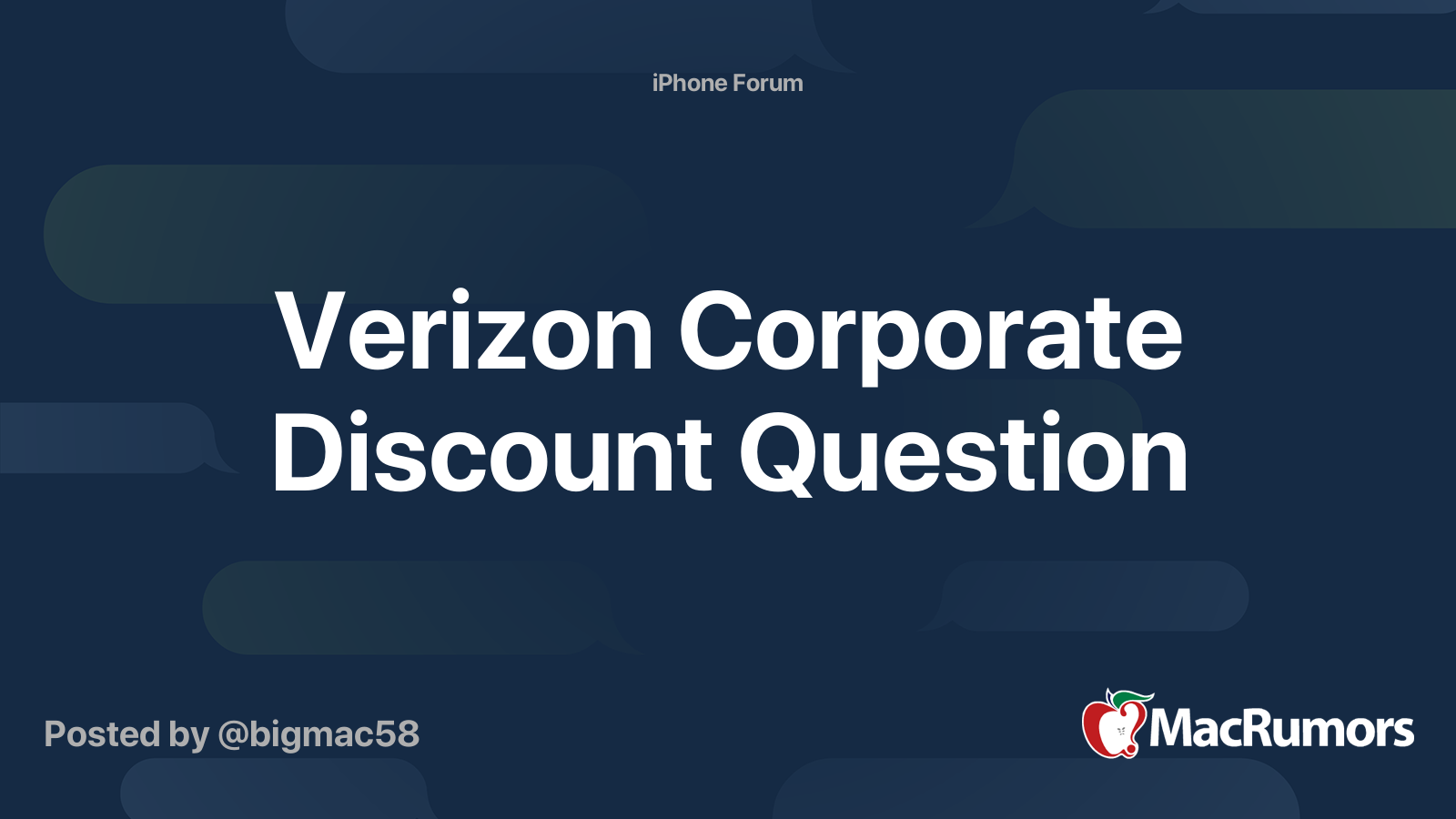 Verizon Corporate Discount Question MacRumors Forums