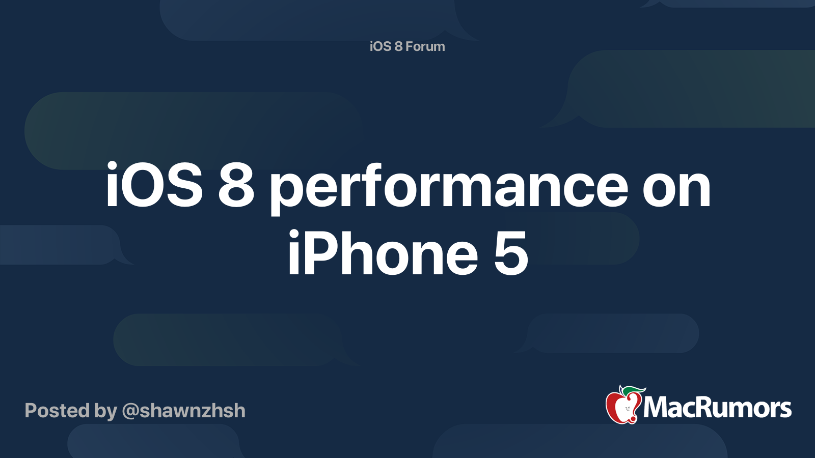 iOS 8 performance on iPhone 5 | MacRumors Forums