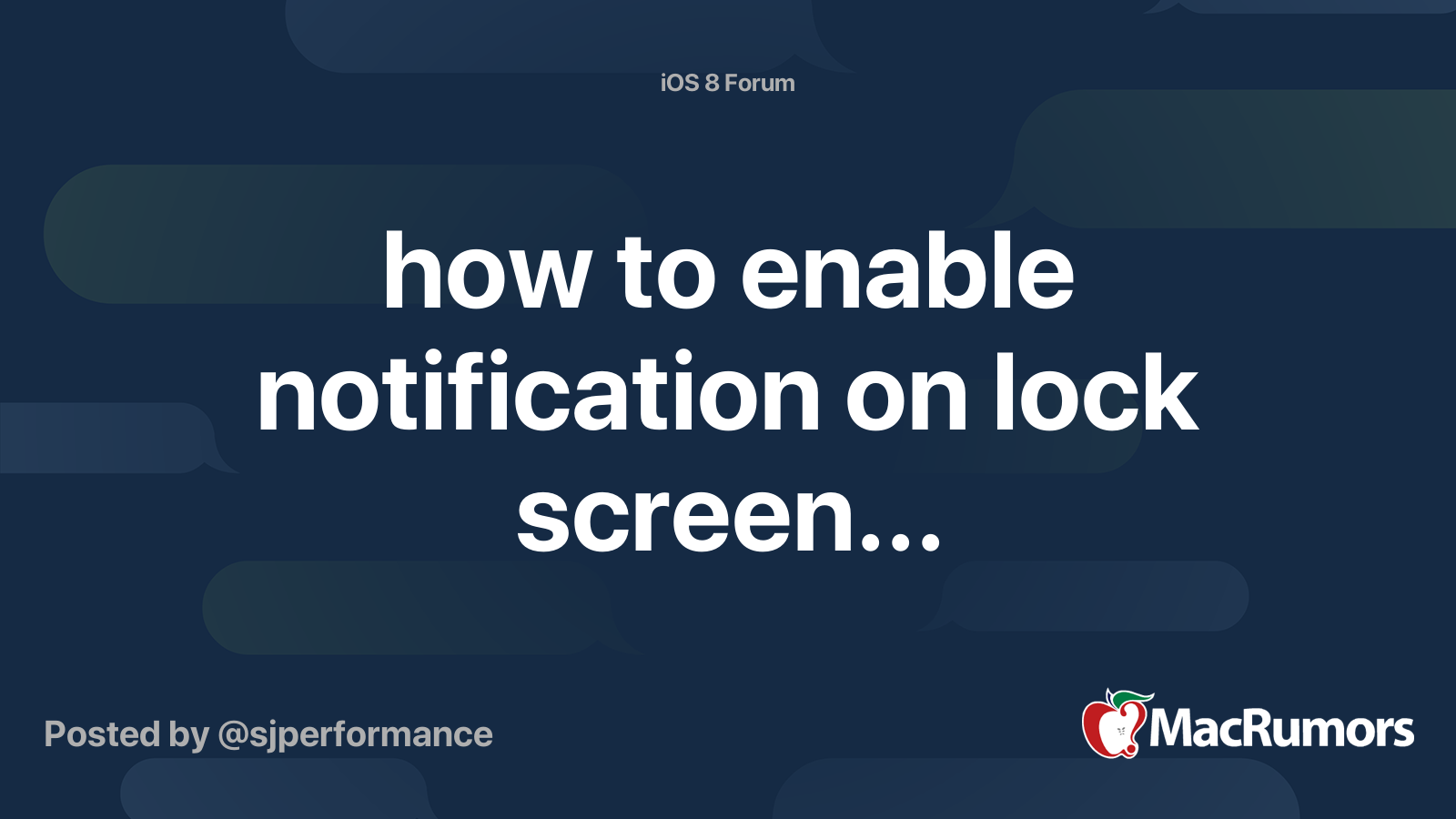 how to enable notification on lock screen... | MacRumors Forums